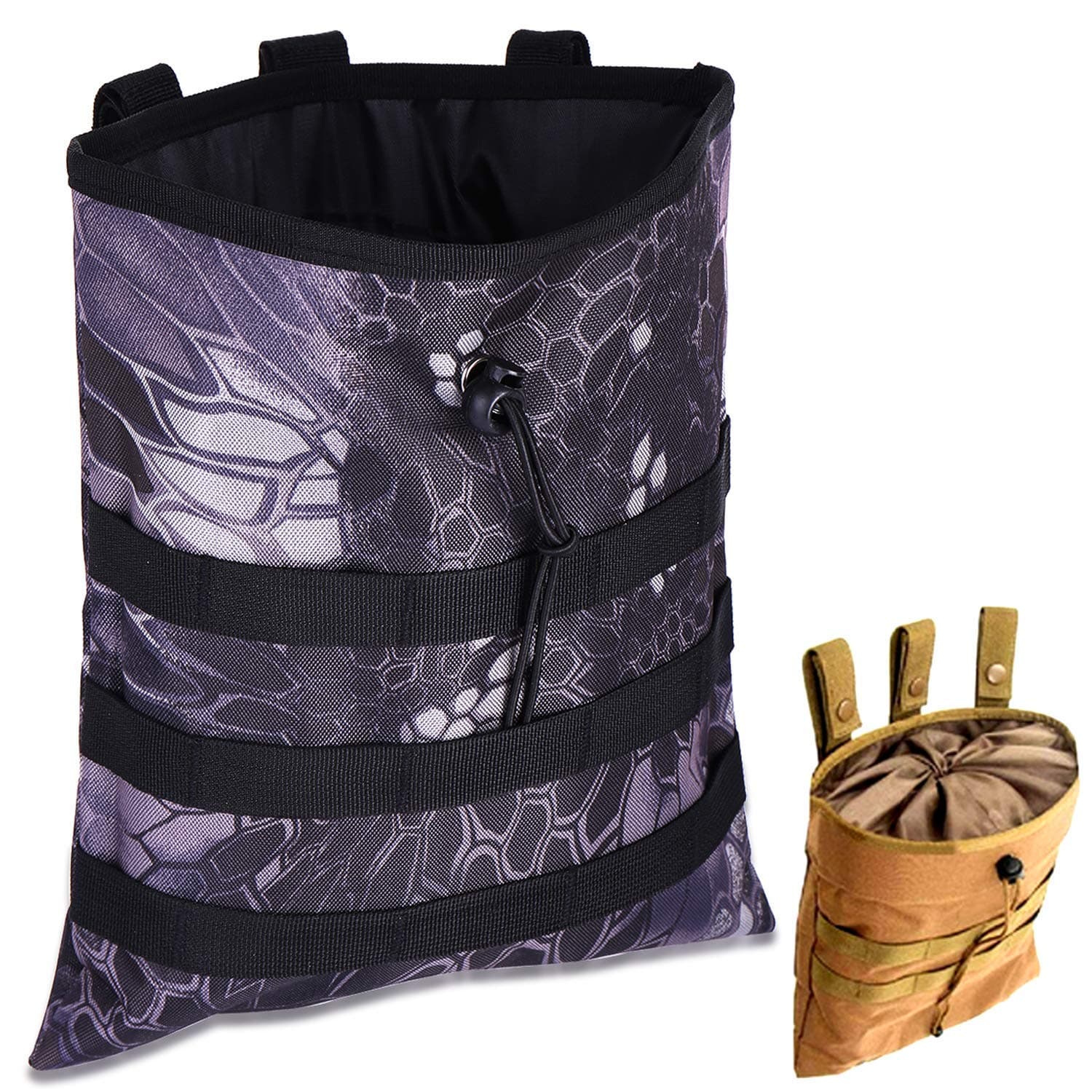 Gexgune Molle System Tactical Molle Dump Magazine Pouch Hunting Recovery Bag Drop Pouch Military Accessories (7 Colors Optional)