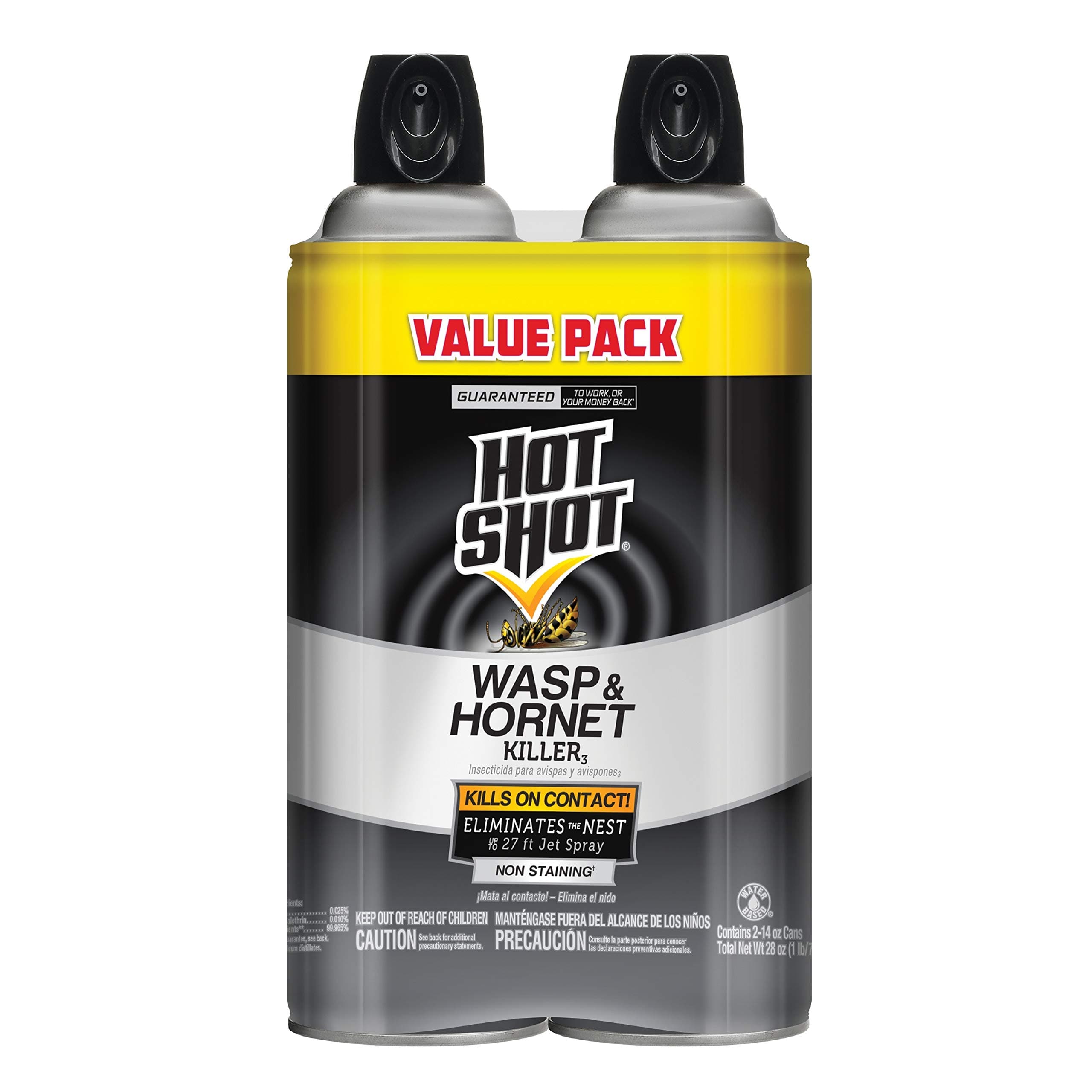 Wasp And Hornet Killer Aerosol, Up to 27-Foot Jet Spray, 14 Ounces, 2 Pack