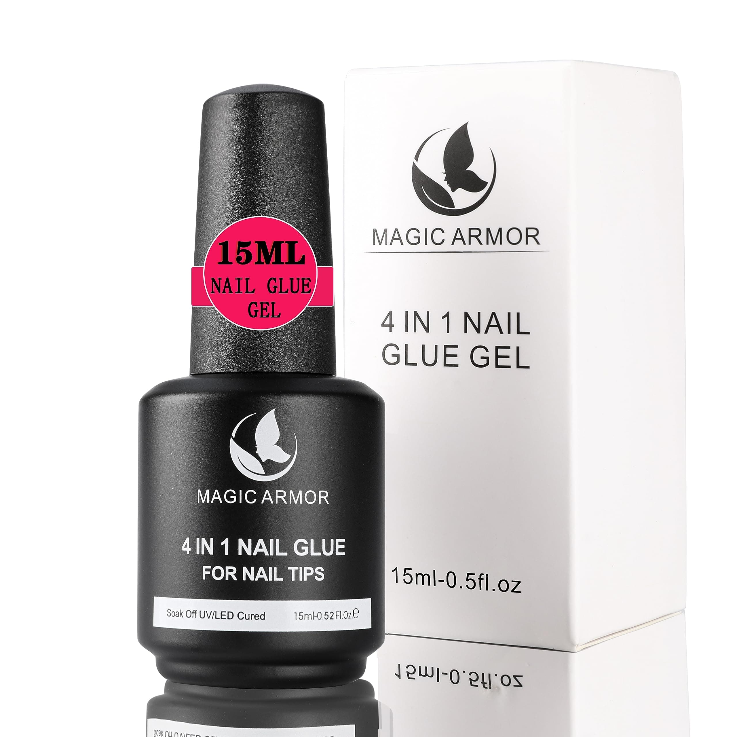 Nail Glue for Acrylic Nails, Professional Nail Tip Glue Nail Glue for Press On Nails False Nails Fake Nails Tips Glue Adhesive Glue for Acrylic Art Nail Rhinestone Glue Gel (4 in 1 Nail Glue)