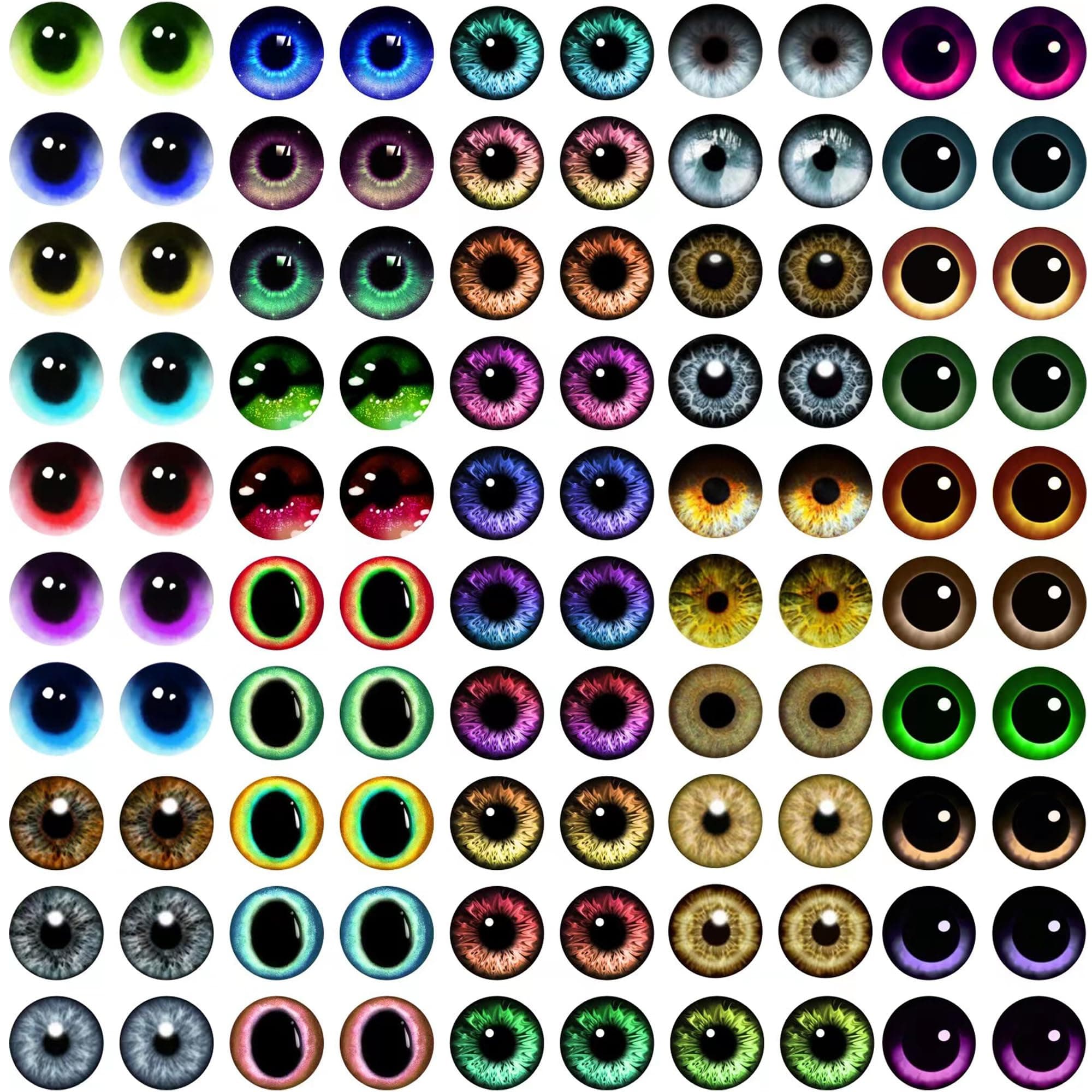 100PCS Eyes Glass Cabochon for Clay Doll Making Sculptures Props Craft DIY Findings Jewelry Making Christmas Gift