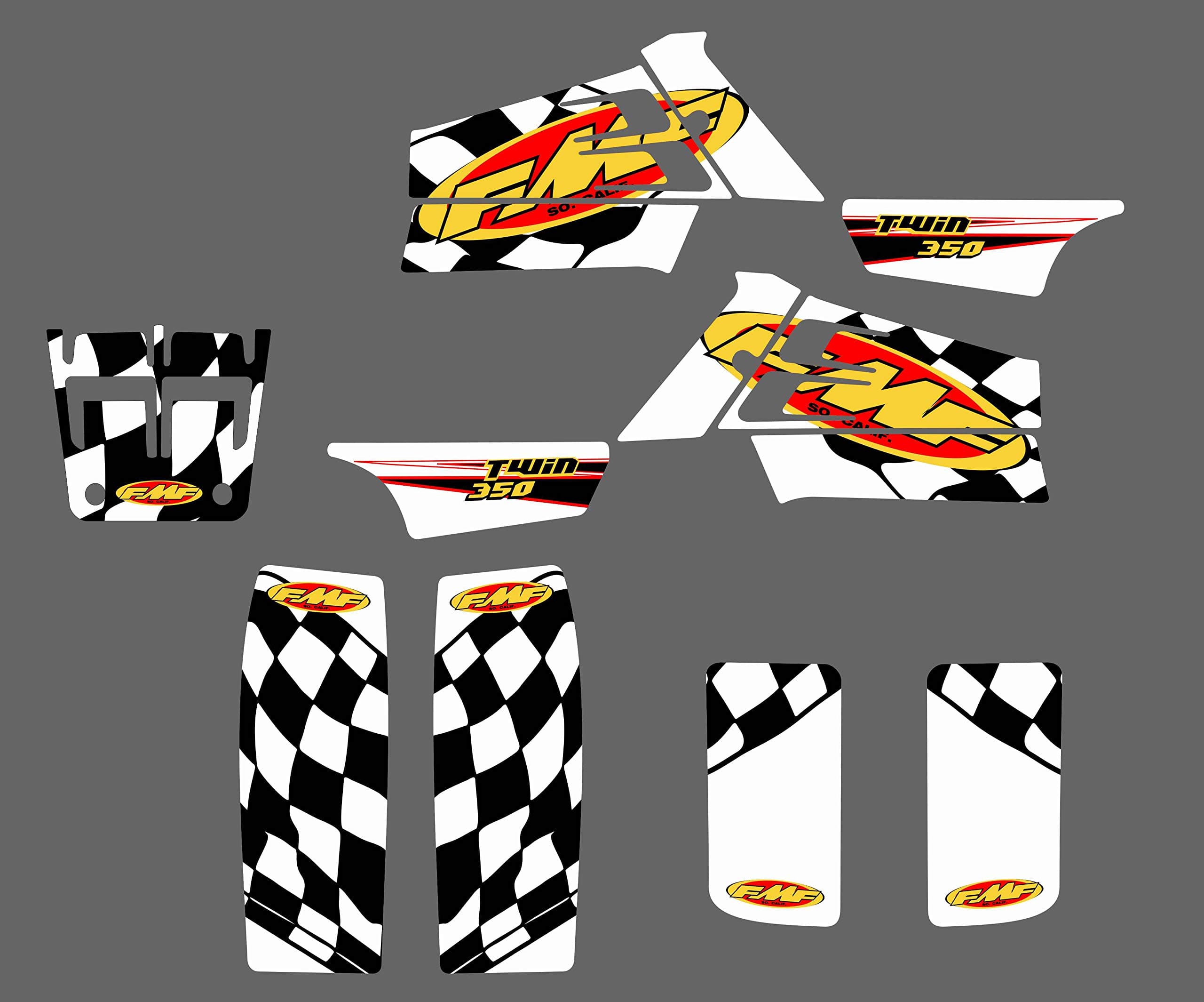 Banshee FMF Graphics Kit Fenders Plastics Decals Stickers 350 ATV White