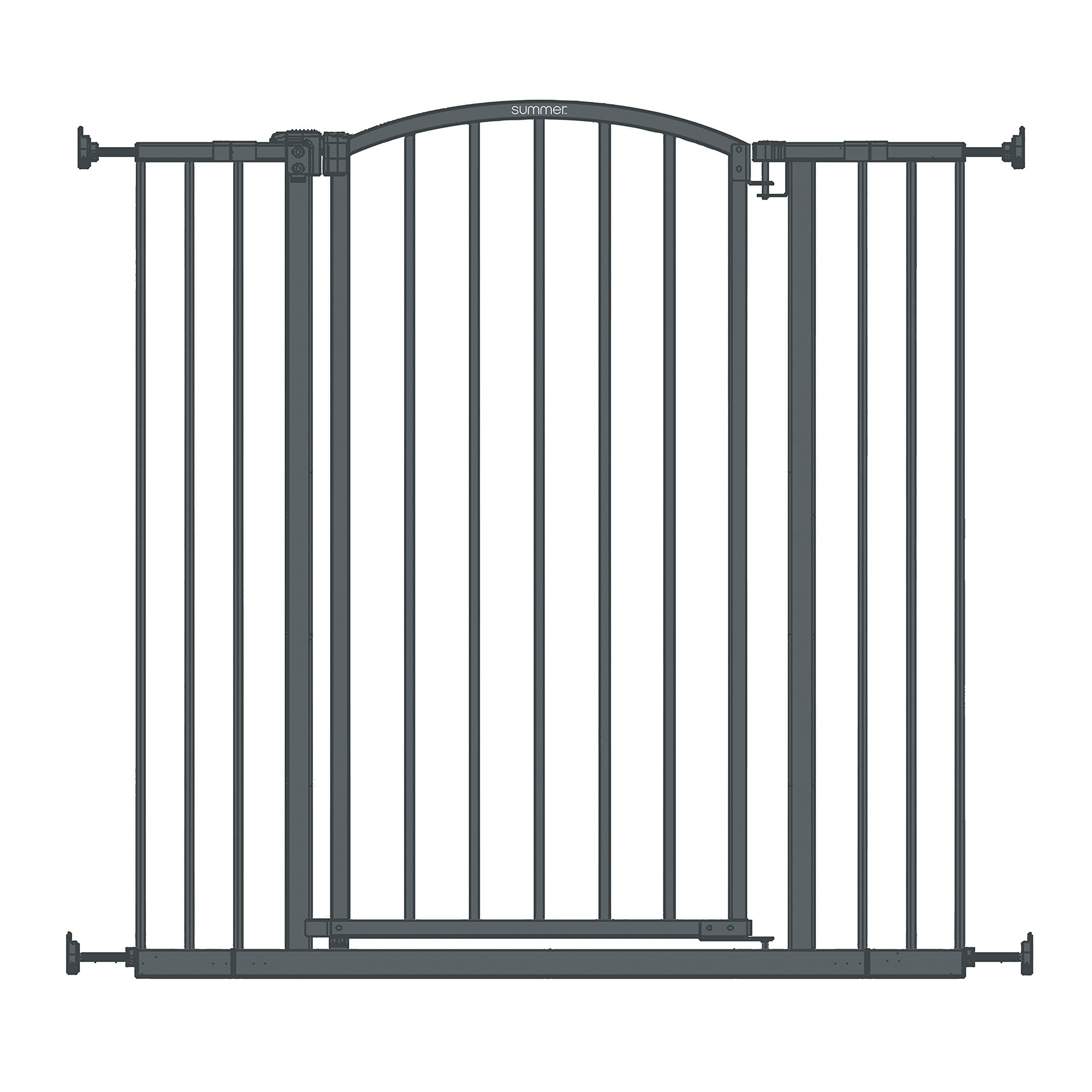 Extra Tall Decor Safety Pet and Baby Gate, 28” - 38.25” Wide, 36" Tall, Install In-between Rooms, Doorways and Stairways, 20” Wide Door Opening - Gray