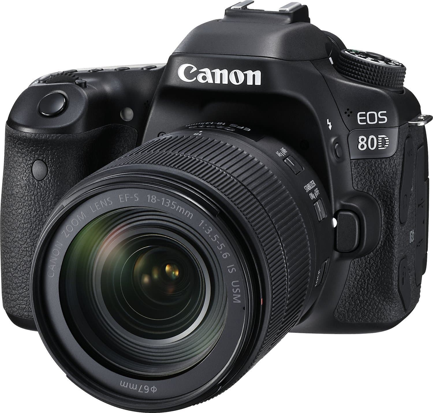 (Renewed) Canon EOS 80D 24.2MP Digital SLR Camera (Black) with EF-S 18-135mm f/3.5-5.6 Image Stabilization USM Lens Kit and 8GB Memory Card
