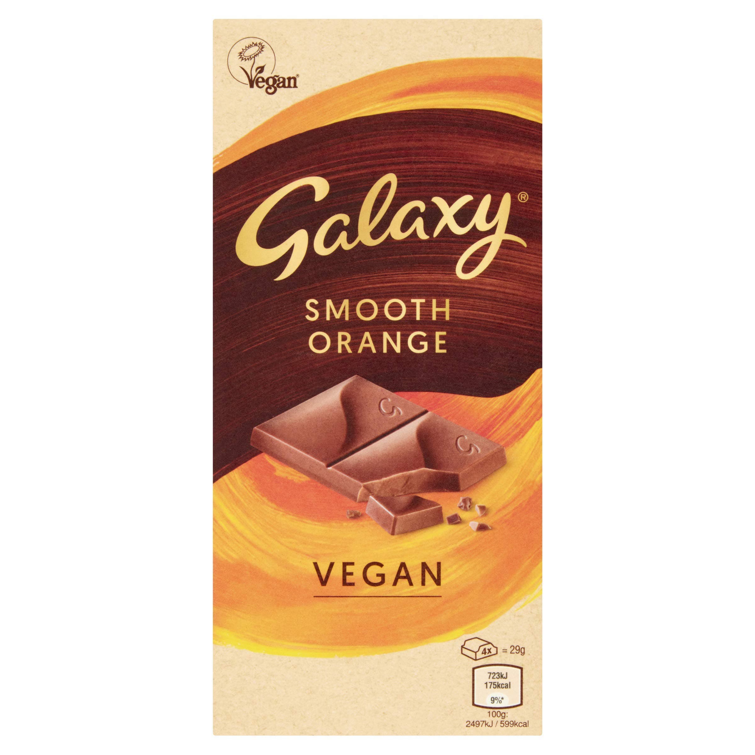 Galaxy Vegan Chocolate 10 Pack, Smooth Orange, Perfect for Vegan Gifts and Hampers, Great Vegan Snack
