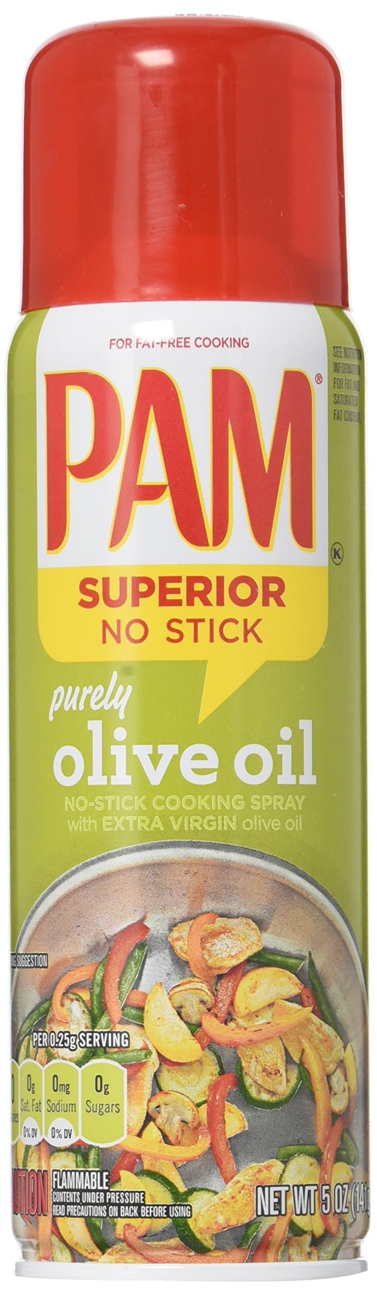 No-Stick Cooking Spray - Purely Olive Oil - Superior No Stick With Extra Virgin Olive Oil - Net Wt. 5 OZ (141 g) Each - Pack of 2