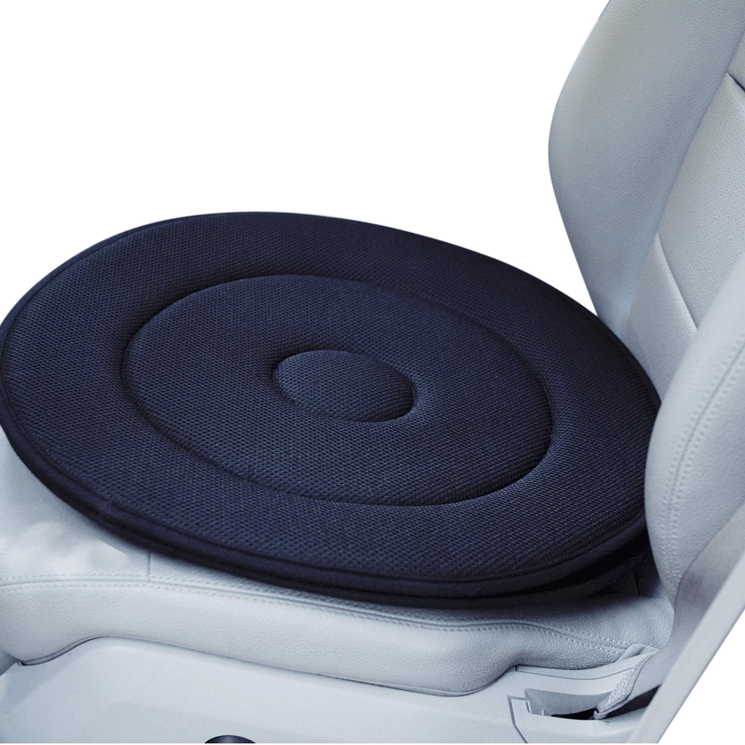 Memory Foam Orthopedic Seat Cushion Rotating Pain Relieving Seat Pad for Cars Office Chairs or Home (Black)