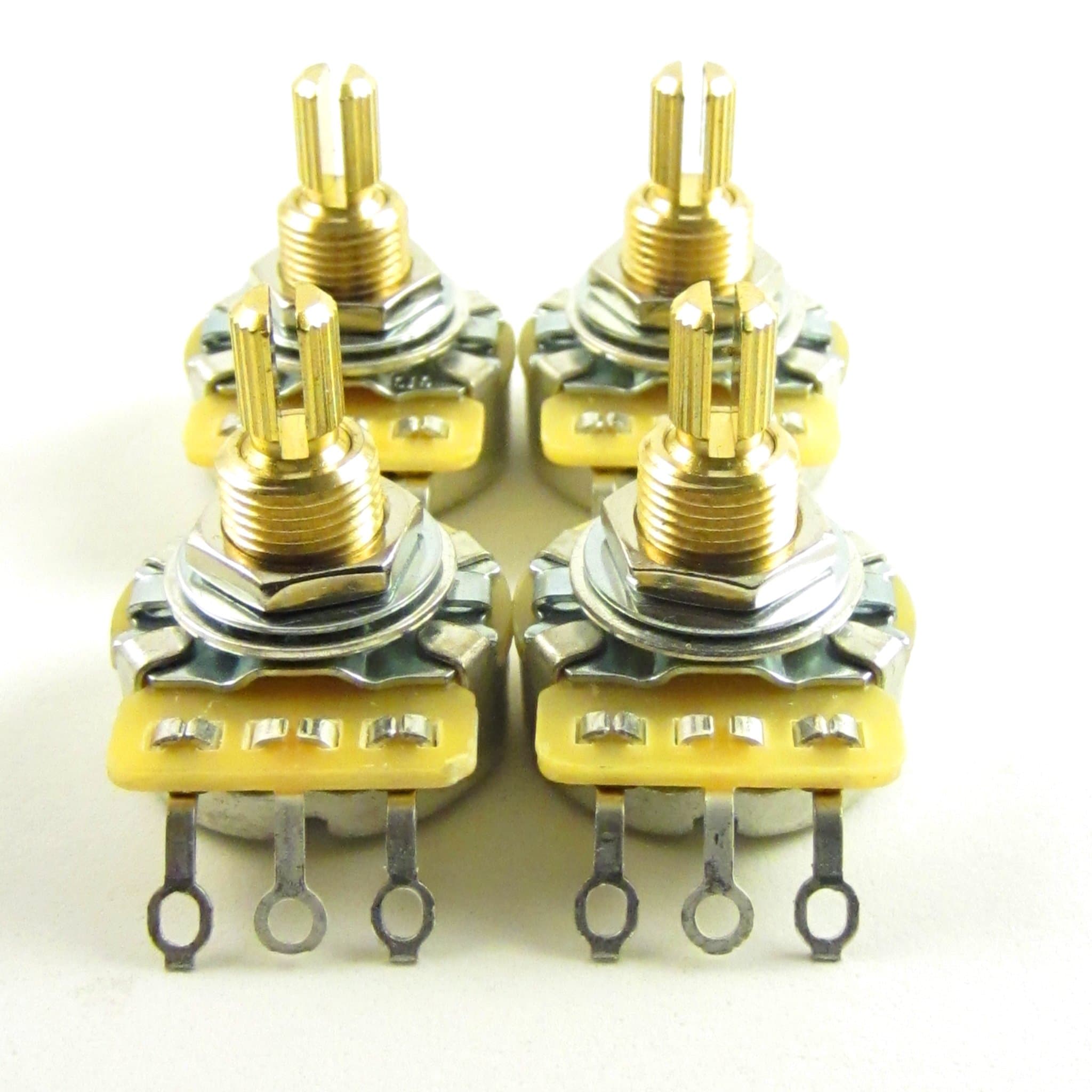 Set of 4 CTS 450G 500K Split Shaft Potentiometer Audio Taper 10% Tolerance