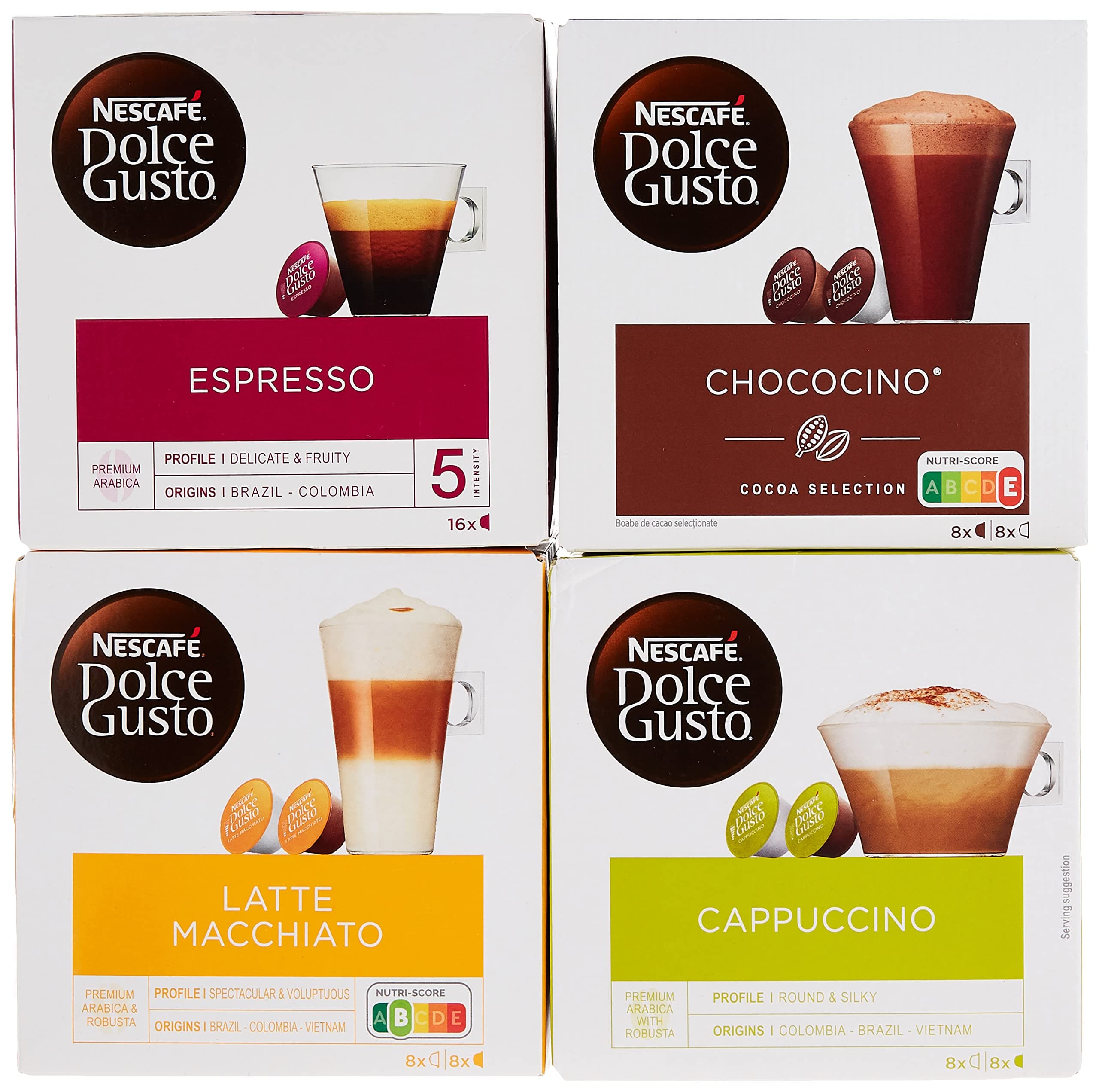 Nescafe Dolce Gusto® 4 Flavour Variety Pack (64 Capsules) Boxed