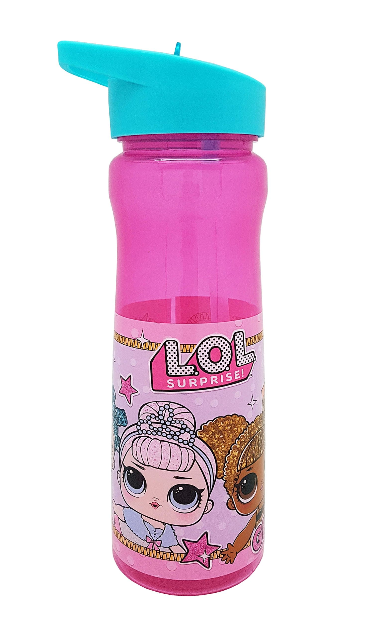 Lol Surprise Reusable 600ml PP Water Bottle with Straw for Kids-Official Merchandise by Polar Gear Drinking School Nursery Sports Picnic BPA Free, Plastic, Pink