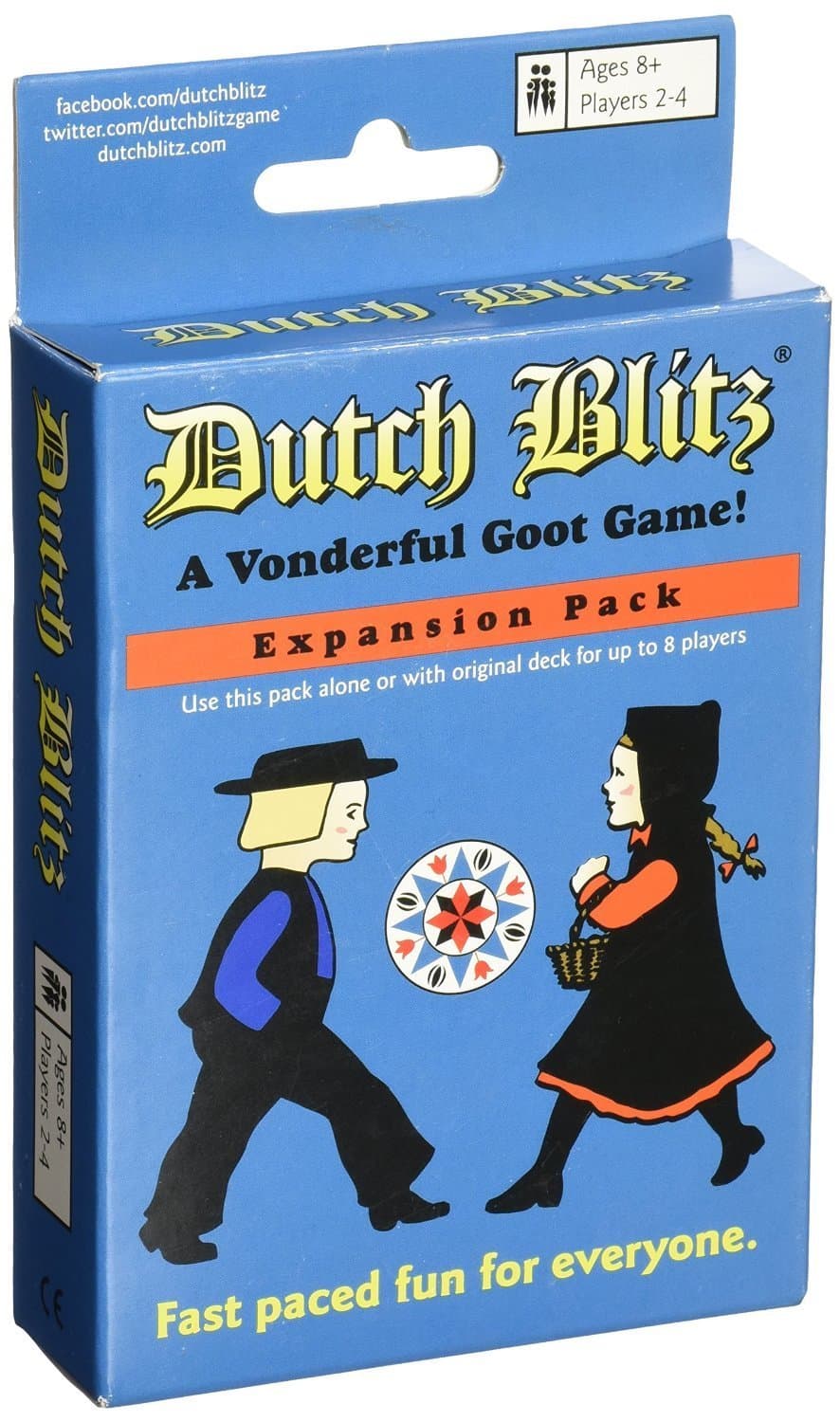 Dutch Blitz: Expansion Pack, Use Expansion Pack Alone or with Original Deck to Play with 2-4 Players, 4 New Card Colors, Fast Paced Fun for Everyone, for Ages 8 and Up