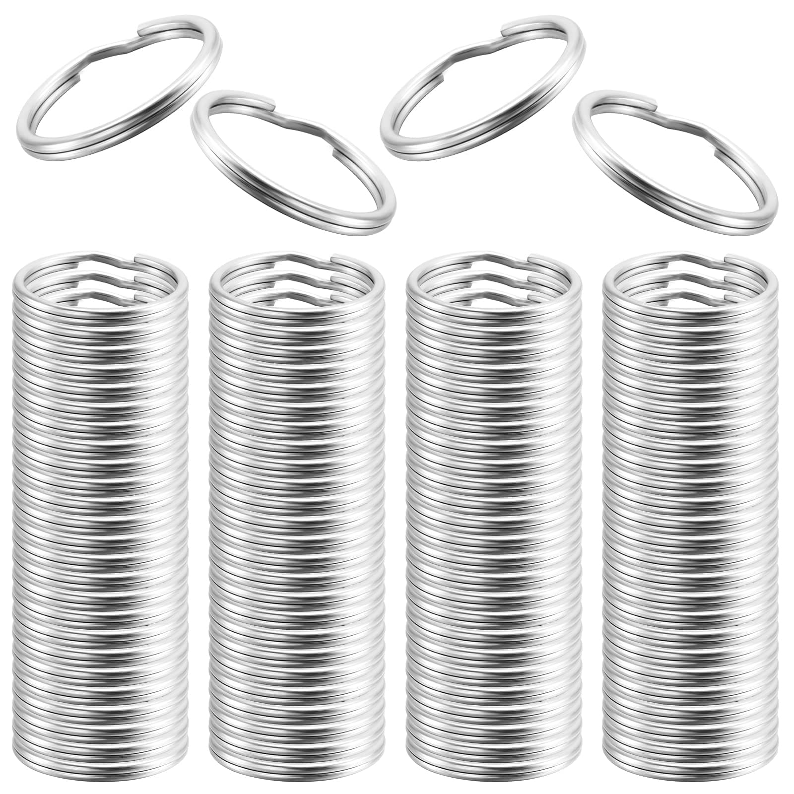 – 100 Pack Small Key Ring Round Metal Split Rings for Home Keys Organization and Craft Making, Silver (20 mm/ 0.79 inch)