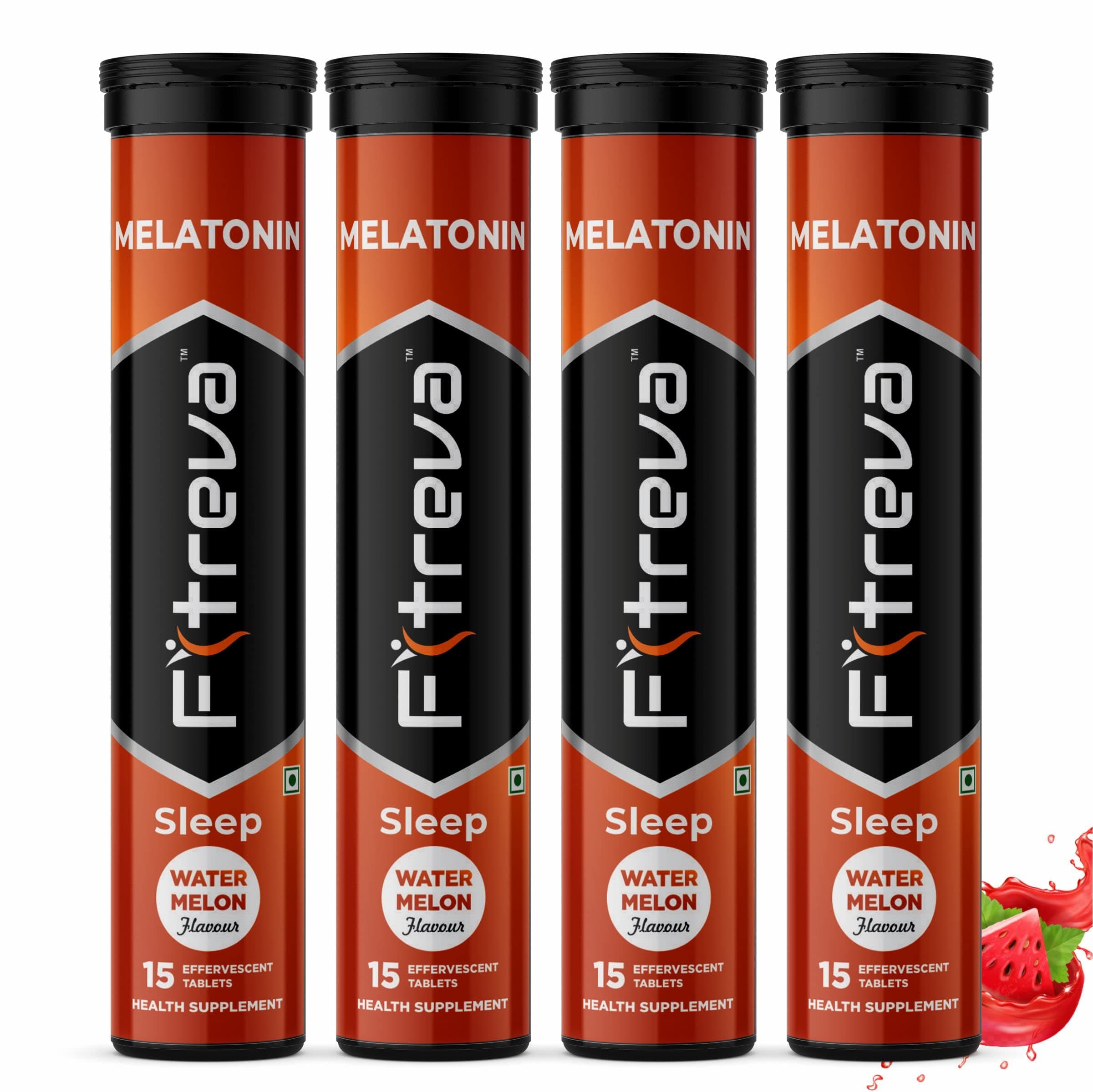 Melatonin 60 Effervescent Tablets for Restful Sleep - Watermelon Flavor