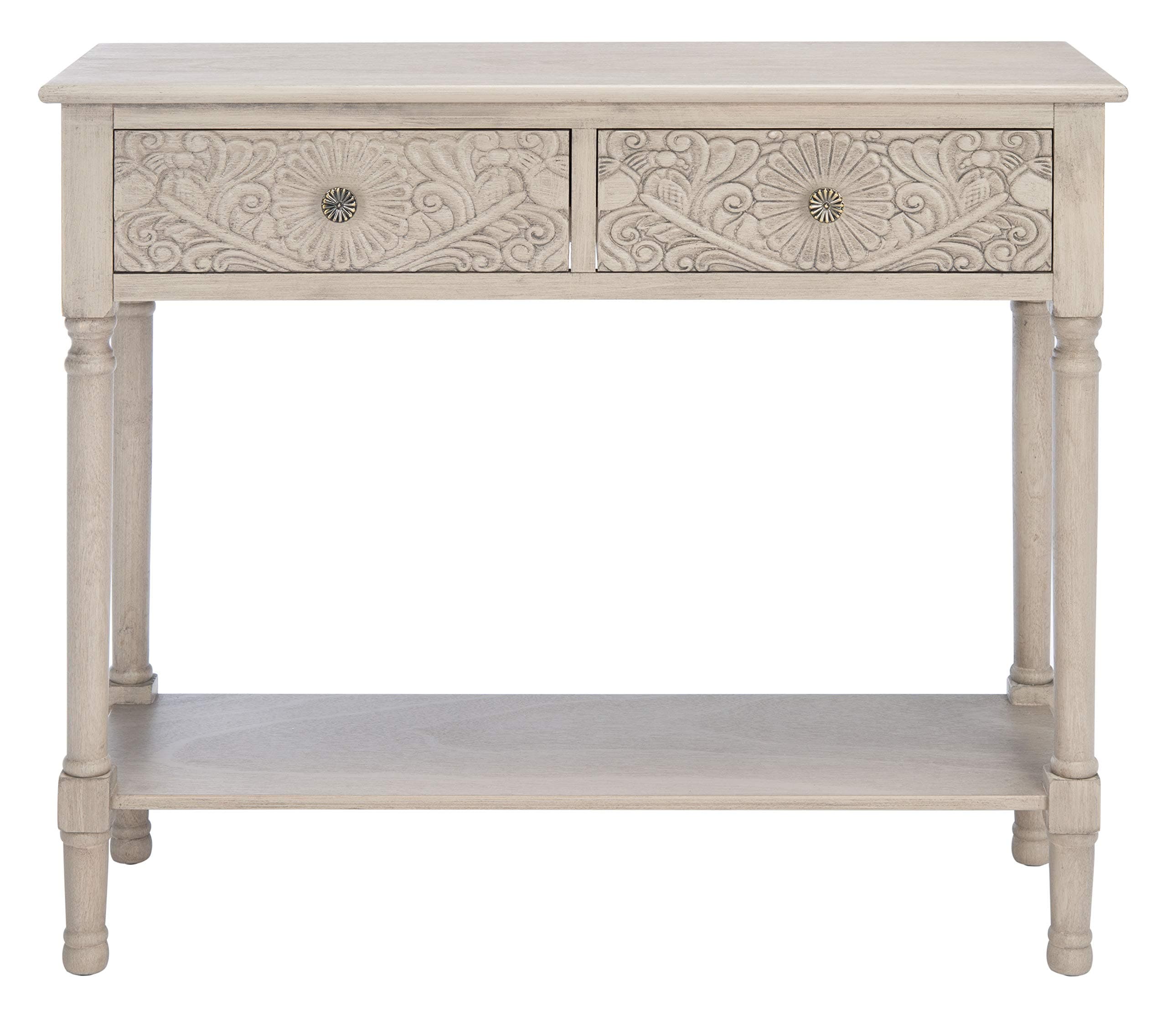 SAFAVIEH Home Collection Josie Greige 2-Drawer Console Table