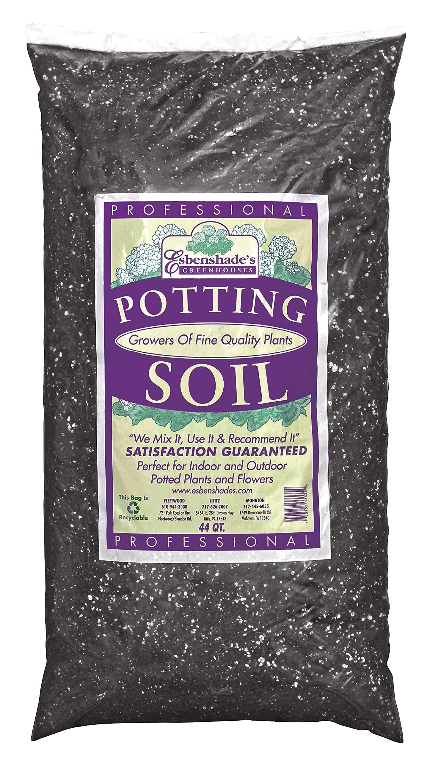 Professional Lightweight Potting Mix, 44 Quart Bag - Soilless Blend for Indoor/Outdoor Plants - Raised Beds & Containers - Peat Moss, Perlite, Bark, Lime
