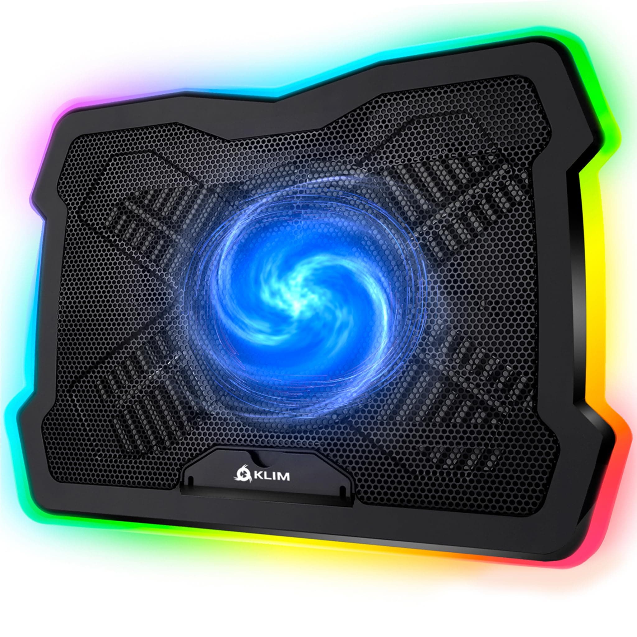 Ultimate - RGB Laptop Cooling Pad with LED Rim - New - Gaming Laptop Cooler - USB Powered Fan - Very Stable and Silent Laptop Stand - Compatible up to 17" - PC Mac PS5 PS4 Xbox One