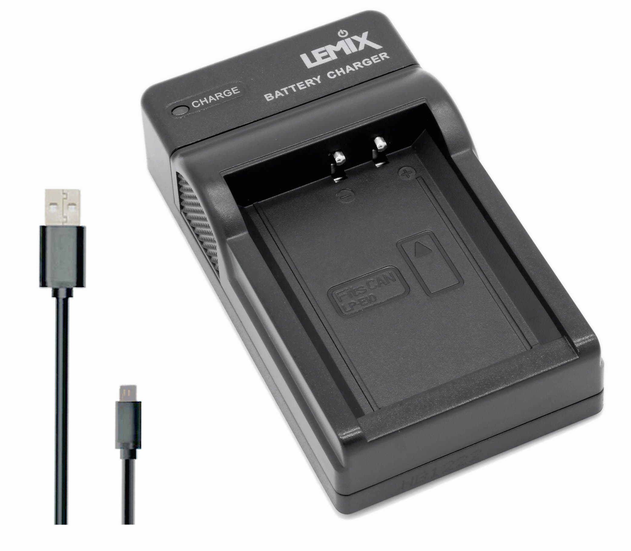 Lemix (CAN-LPE10) Ultra Slim USB Charger compatible with Canon LP-E10 Battery and CANON EOS 1100D, EOS 1200D, EOS 1300D, EOS 2000D, EOS 4000D and other Listed CANON EOS, Rebel & Kiss Series Models