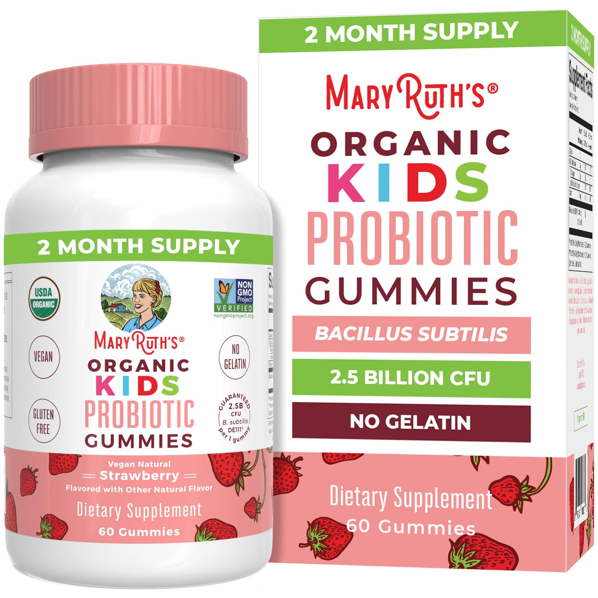 Kids Probio Gummies, Strawberry Flavor, for Kids, 60 Vegan Gummies, Vegetarian, Gluten-Free, Soy-Free, Non-GMO