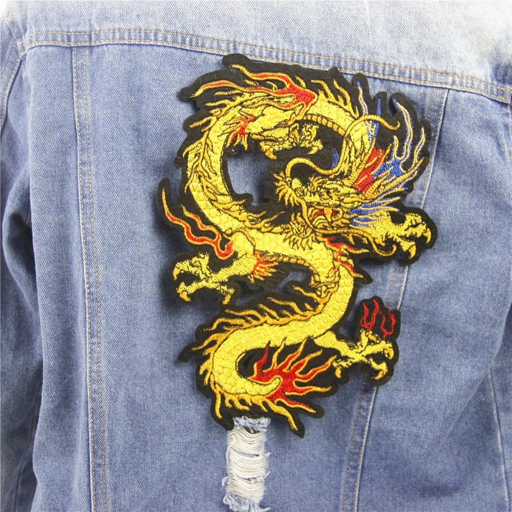 Dragon Patch,A Chinese Dragon Kung Fu Embroidered Patch, Dragon Applique for Garment. 18 x 24cm(1pc)