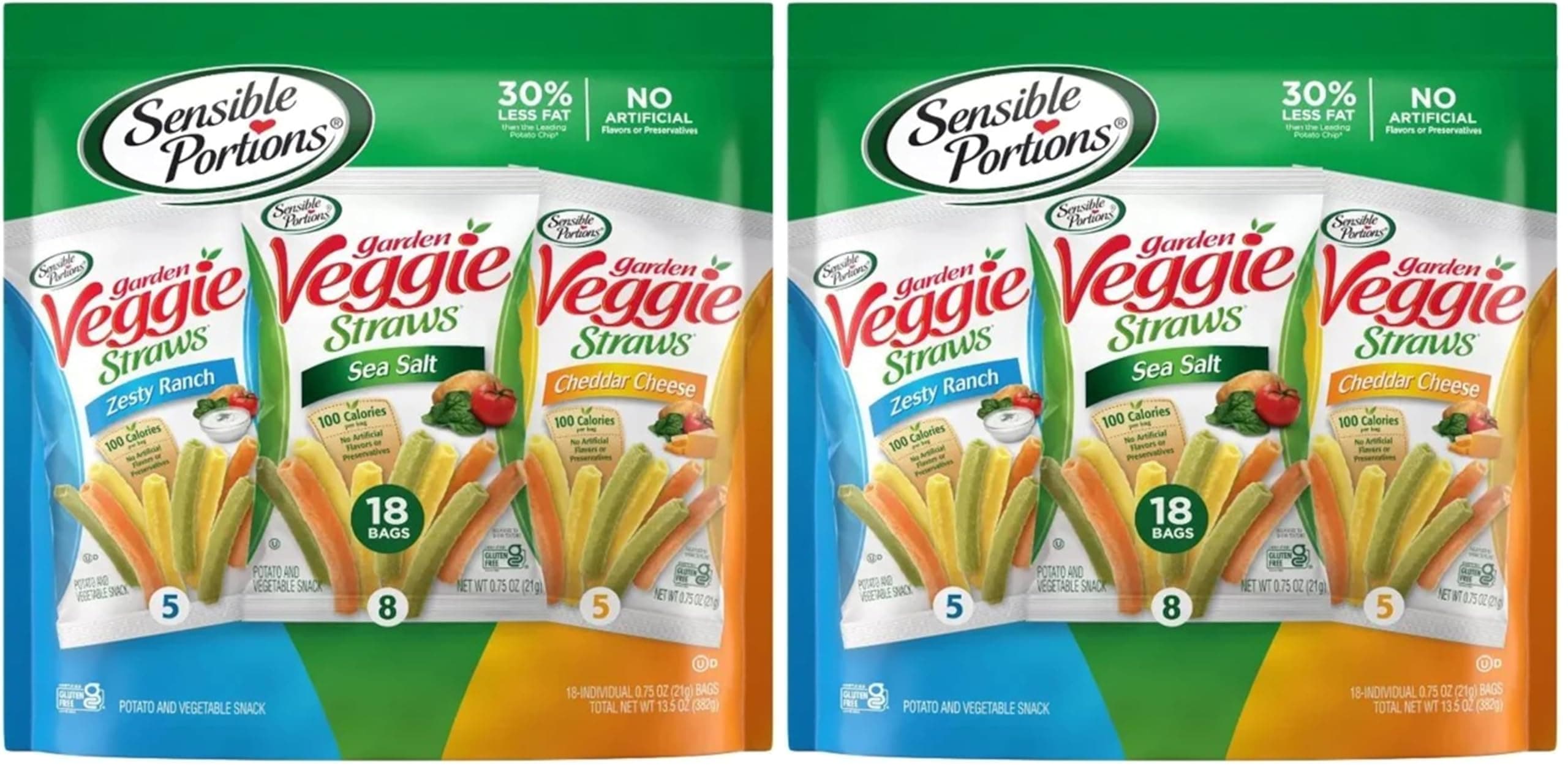 Garden Veggie Snacks - Veggie Straws Variety Pack, 18ct Polybag (Pack of 2)
