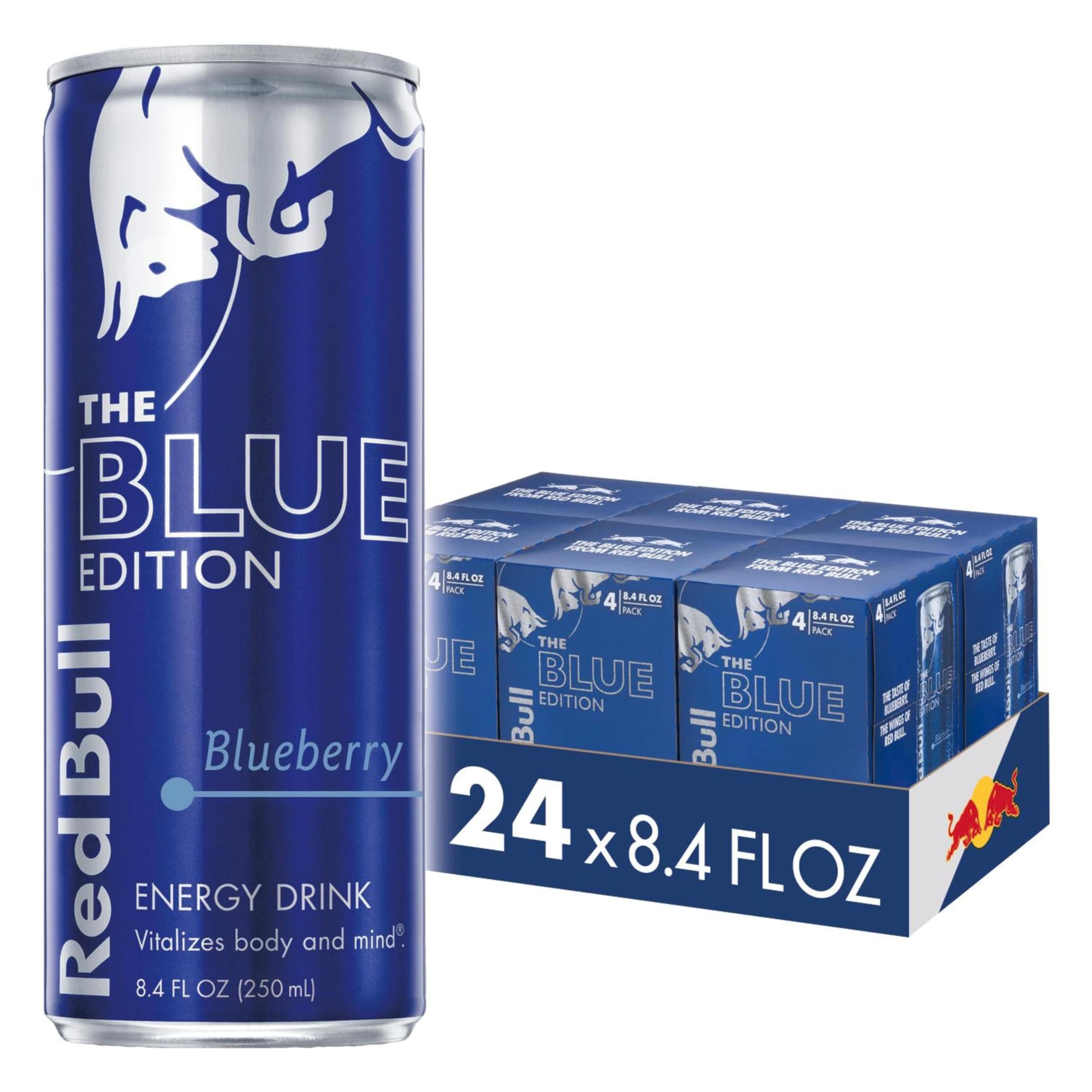 Red Bull Blue Edition, Energy Drink, Blueberry, 8.4 Fl Oz Can (Pack of 24)