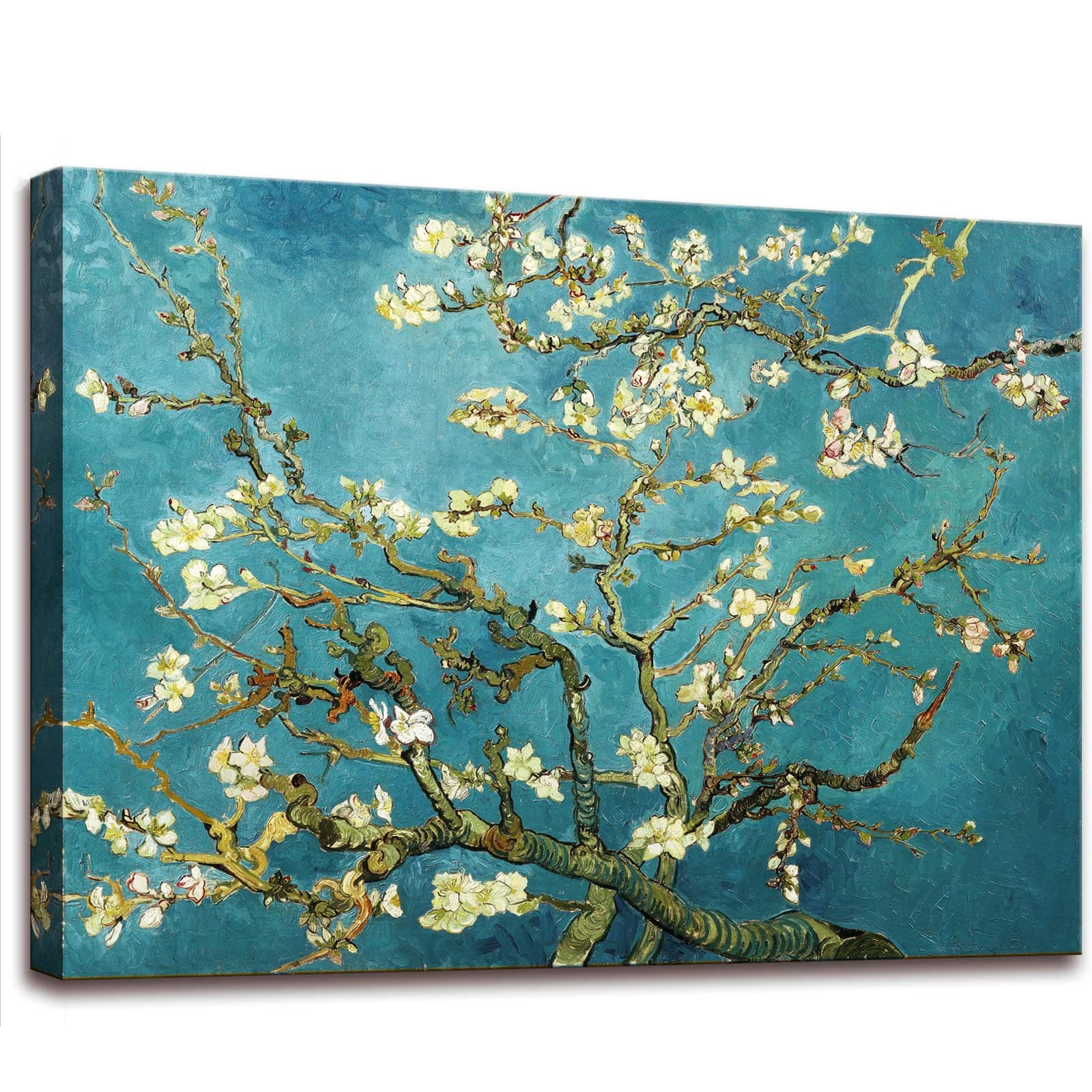 Vincent Van Gogh Canvas Wall Art, Almond Blossom Tree Classic Painting, Famous Artwork Picture Poster Print Wall Decor for Living Room Bedroom Office - 24"x36"