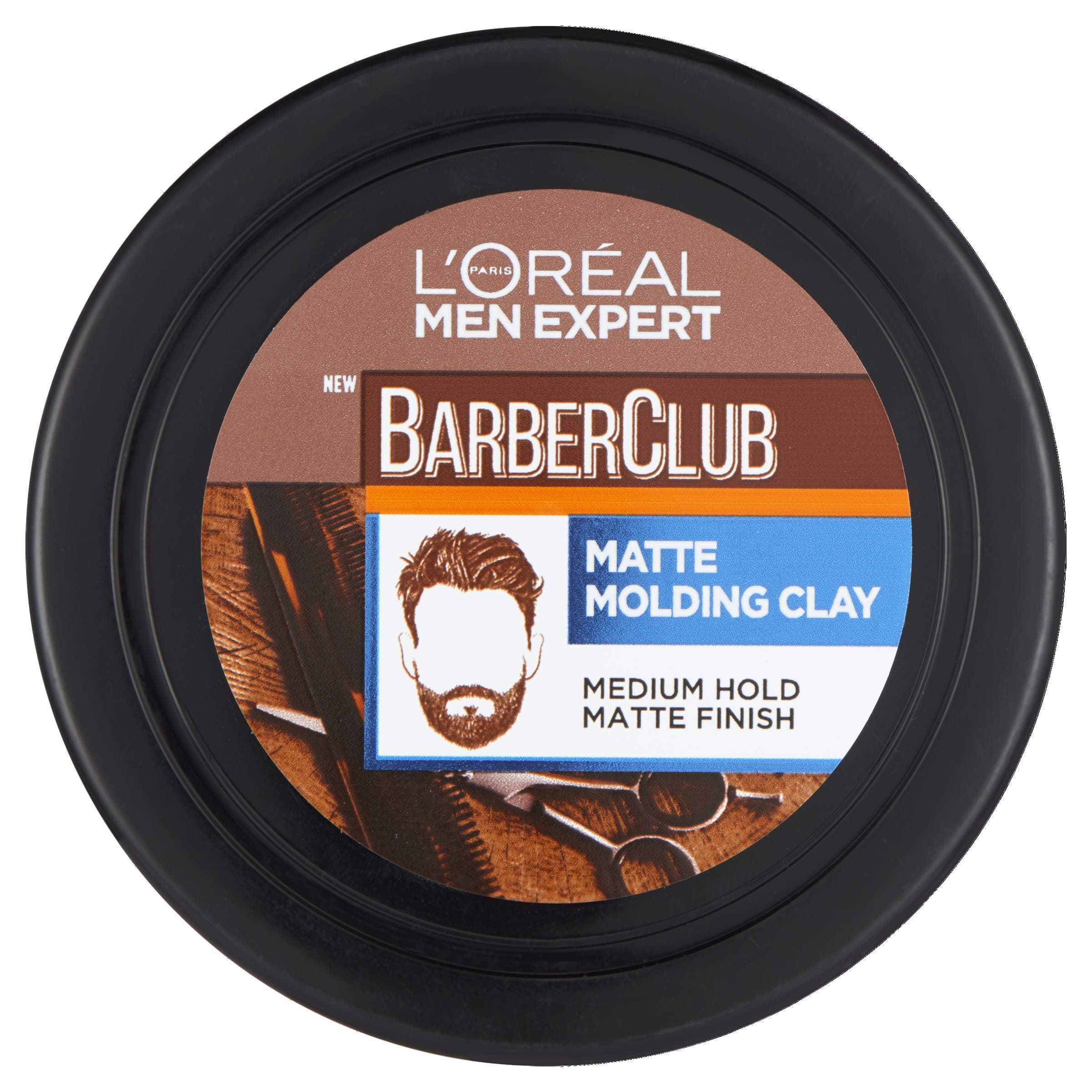 L'Oreal Paris Men Expert Matt Clay Barber Club, Matte Molding Clay Hair Styling, 75 ml, Packaging May Vary