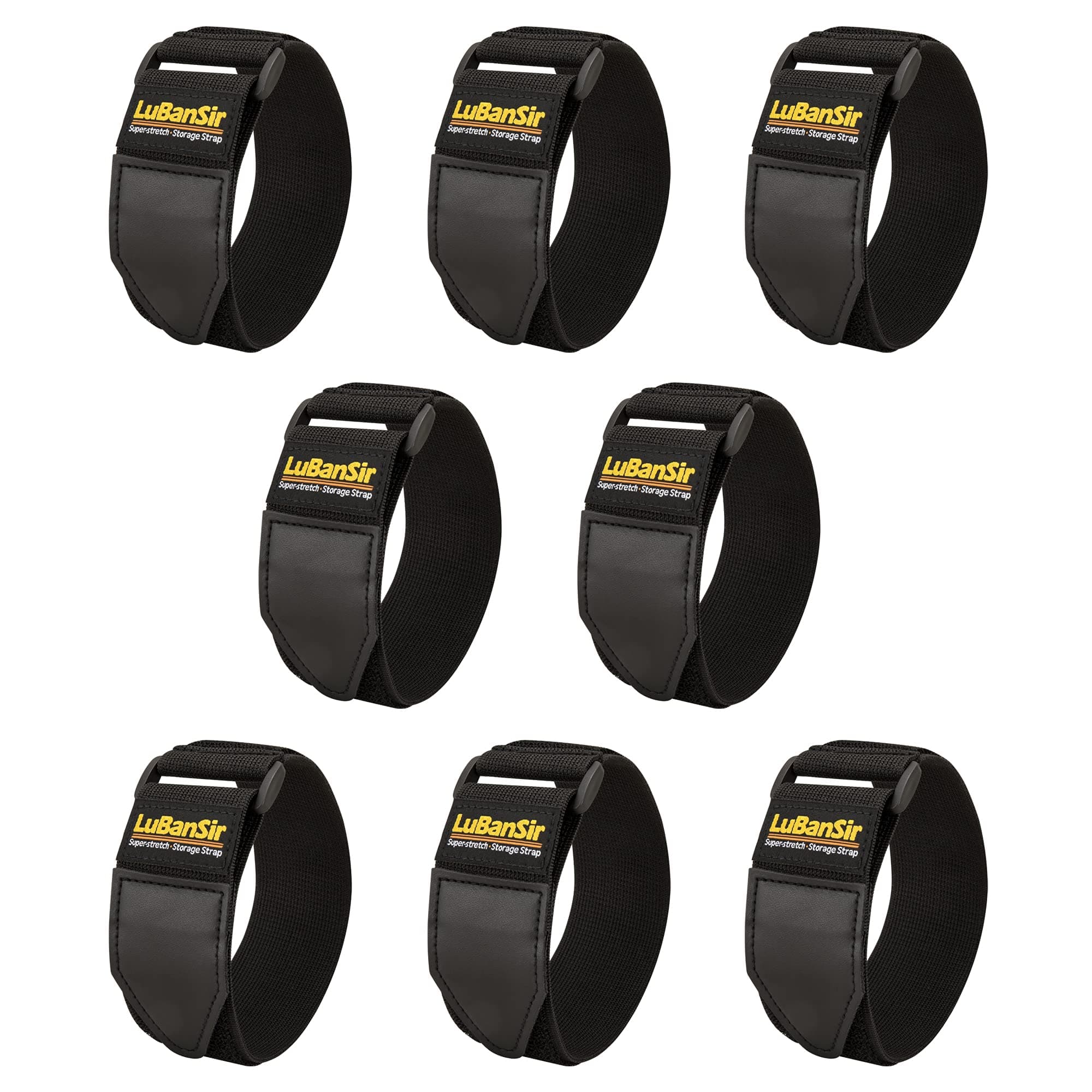 LuBanSir Cinch Straps 2" x 12" (8 Pack) Elastic Hook and Loop Storage Straps for Extension Cords, Cables, Cord Wraps, Ropes, and Hoses