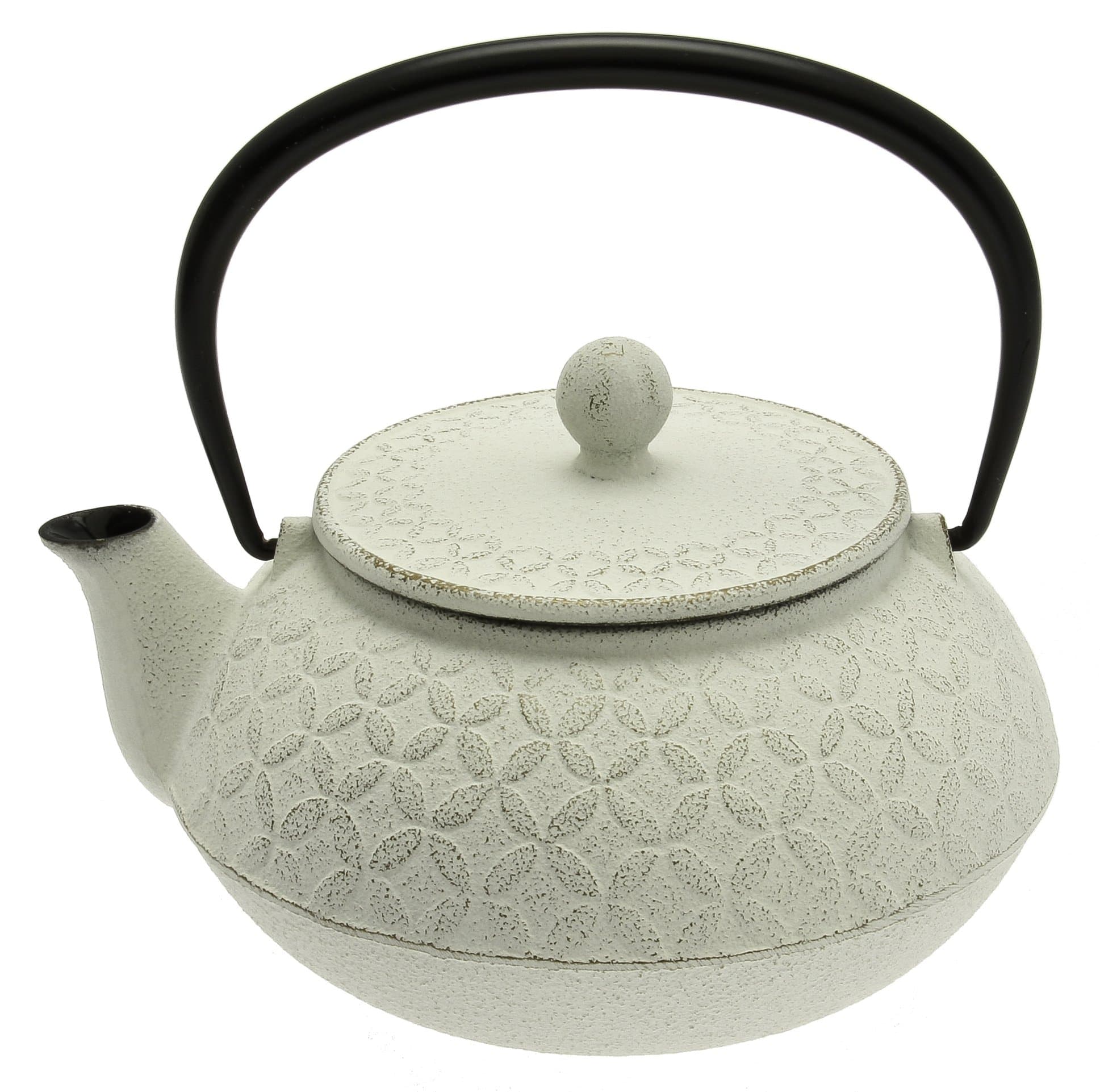 Iwachu Japanese Iron Tetsubin Teapot, Gold and White Seven Jewels Design