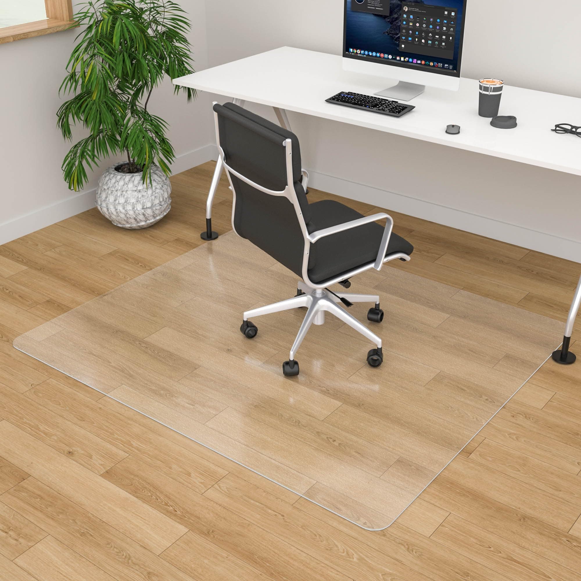 Large Office Chair Mat for Hardwood Floor - 45" x 53" Clear Floor Protector Mat for Office Chair On Hardwood, Easy Glide Desk Chair Mat for Home & Office