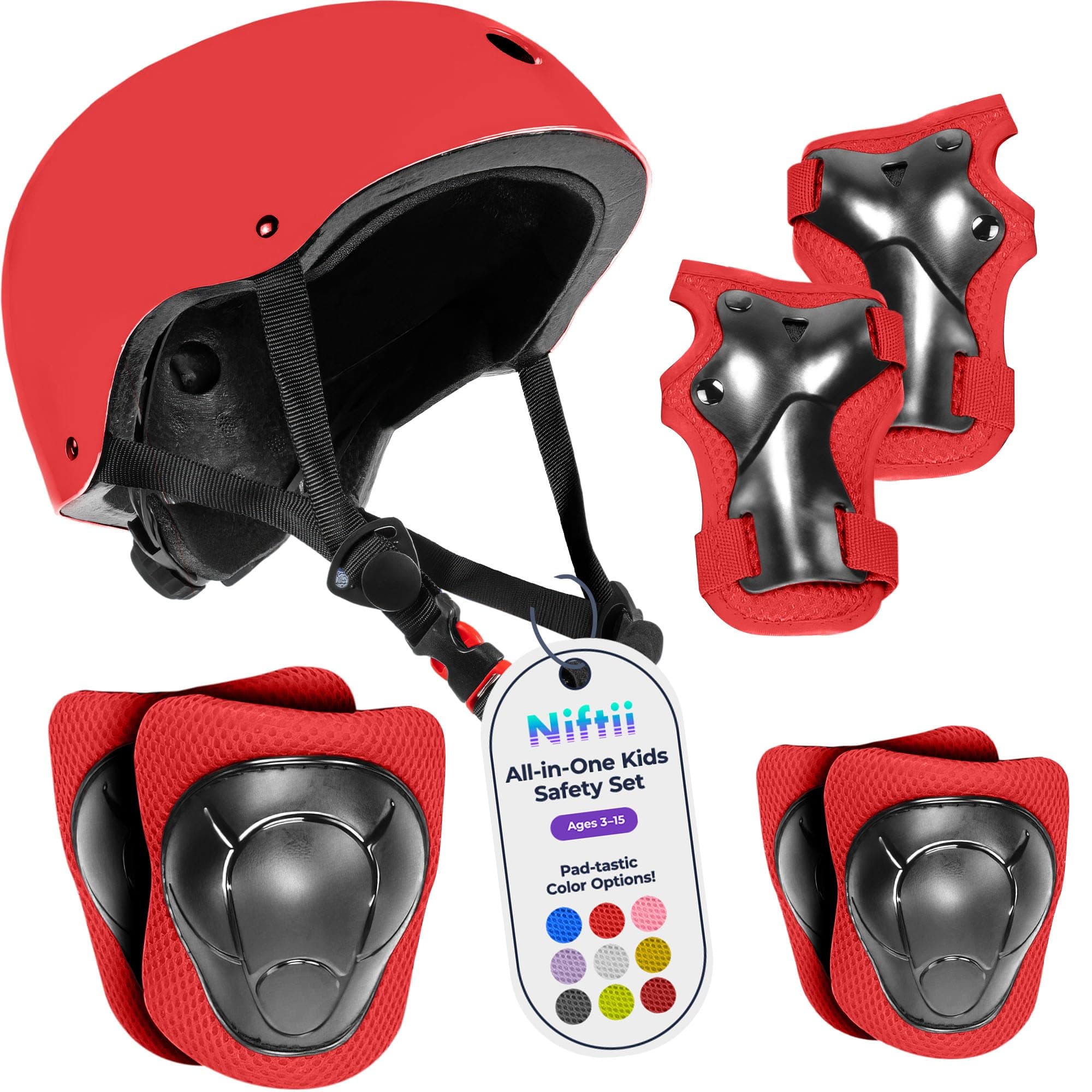 Kids Helmet with Pads - Adjustable Multi-Sport Complete Safety Gear for Cycling, Skateboarding & Scooting, Ideal for Boys & Girls Ages 3-15 Kids Bike Helmet Set