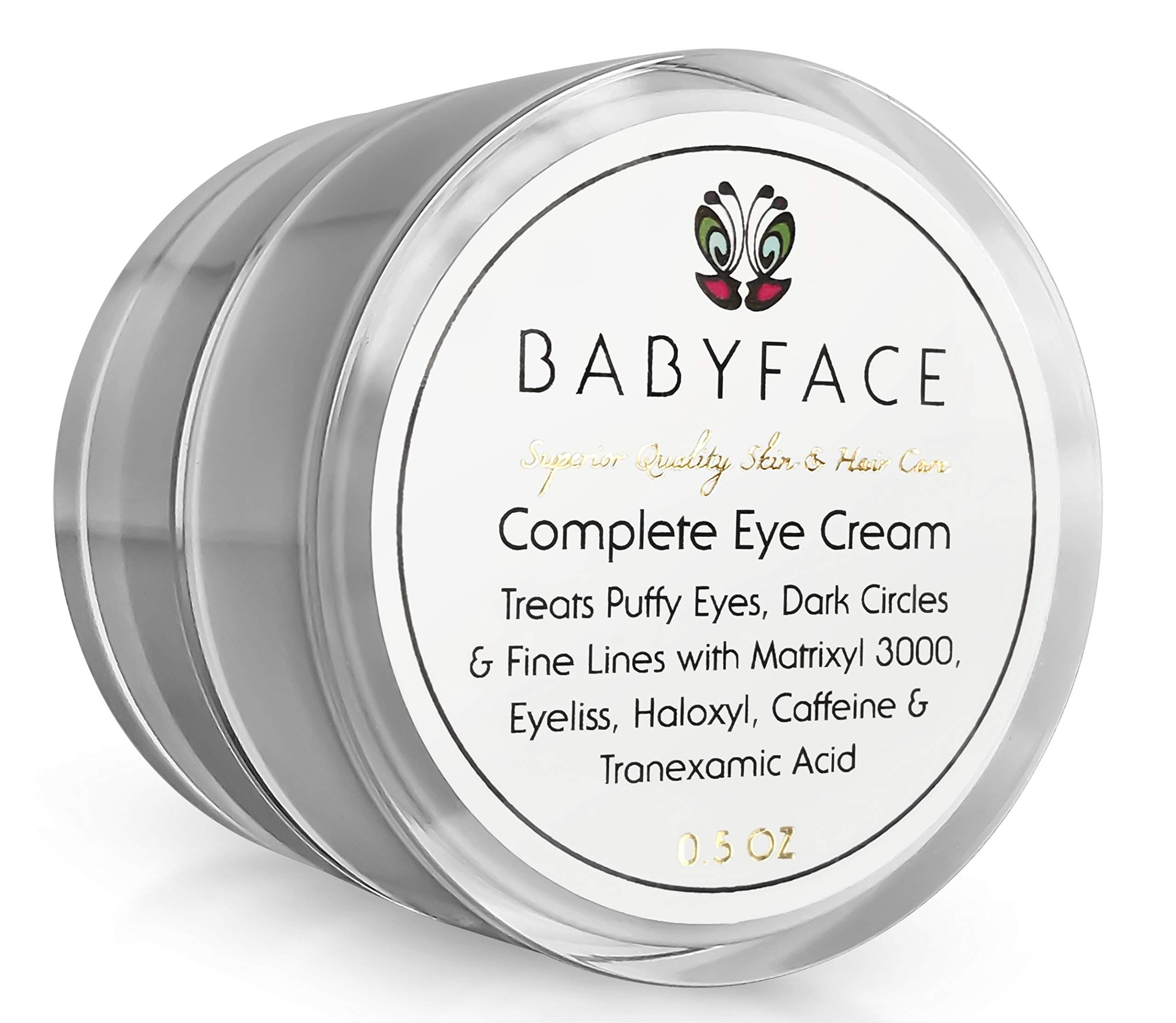 Babyface Complete Eye Cream – Reduces Dark Circles, Puffiness, Wrinkles, and Eye Bags with Caffeine, Haloxyl, Eyeliss & Matrixyl 3000 (15 ml)