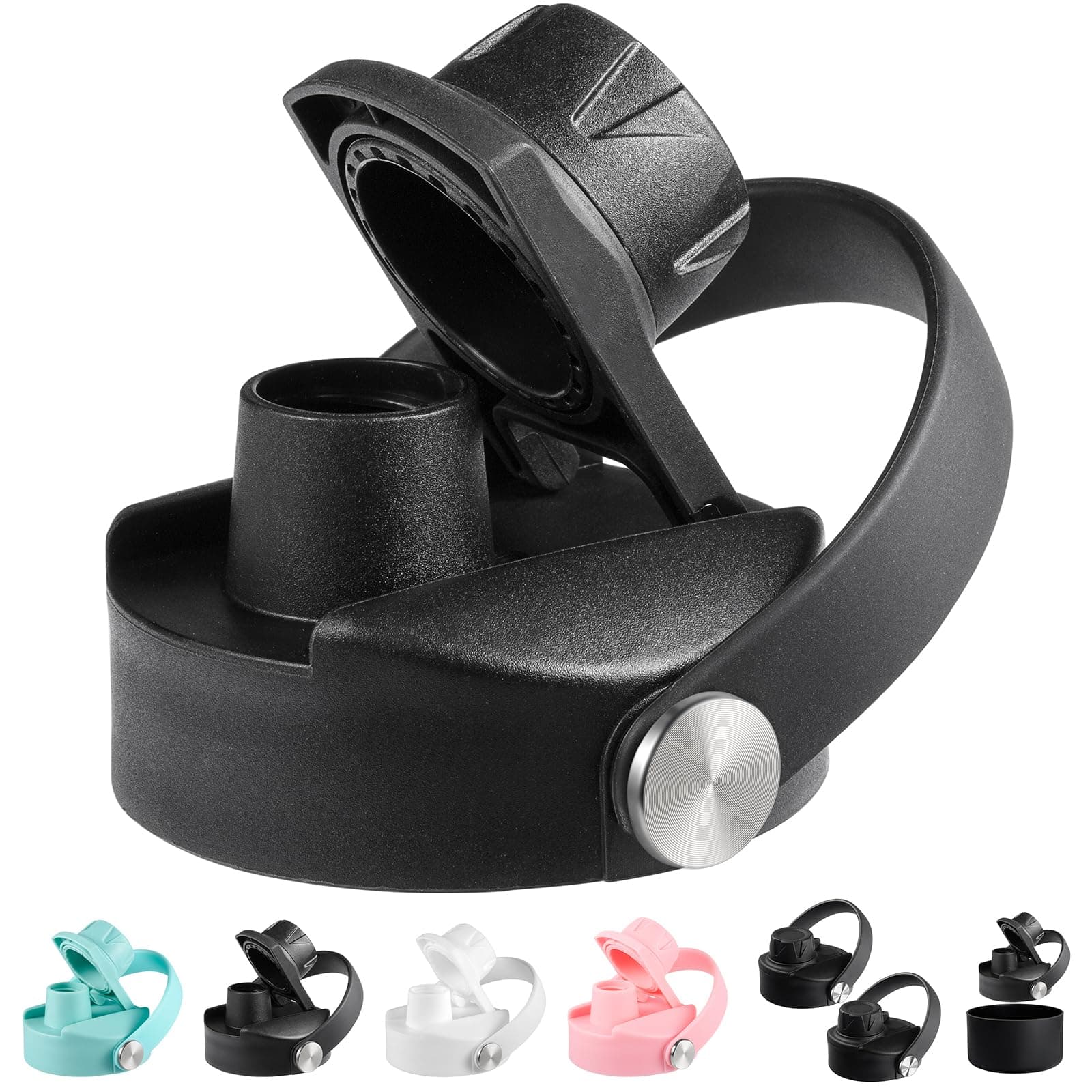 Spout Lid for Hydro Flask Wide Mouth Water Bottle - Fits 12, 16, 18, 20, 32, 40 oz - Chug Lid With Flexible Handle - Replacement for HydroFlask