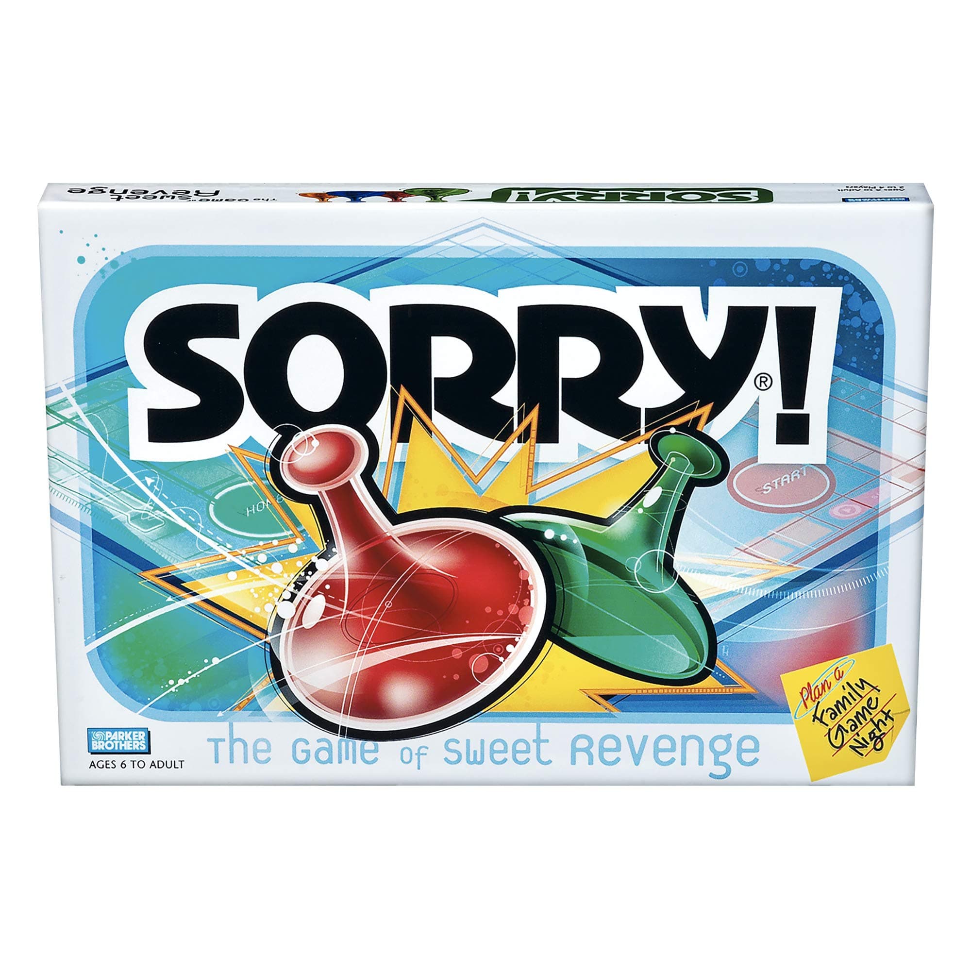 Sorry! Board Game for Kids Ages 6 and Up; Classic Hasbro Board Game; Each Player Gets 4 Pawns (Pawn Colors May Vary) โ Amazon Exclusive