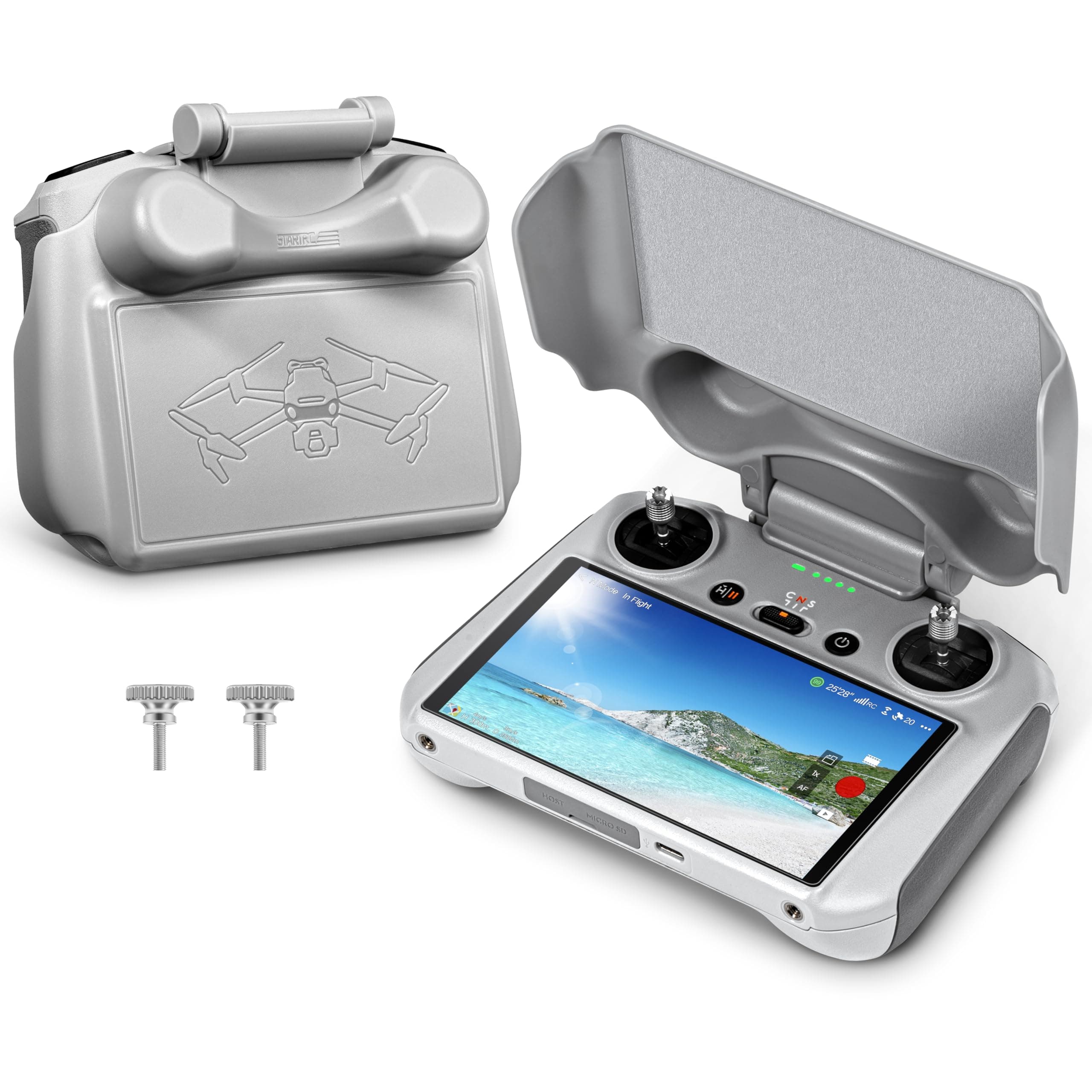 STARTRC Mini 3 2 in 1 Sun Hood, RC Joysticks Protector Sunshade for DJI Mini 3 Pro/Mini 3/Air 3S/Mavic 3 Classic/Mavic 3 Pro RC Remote Controller Full Screen Protection Accessories(Only for RC)