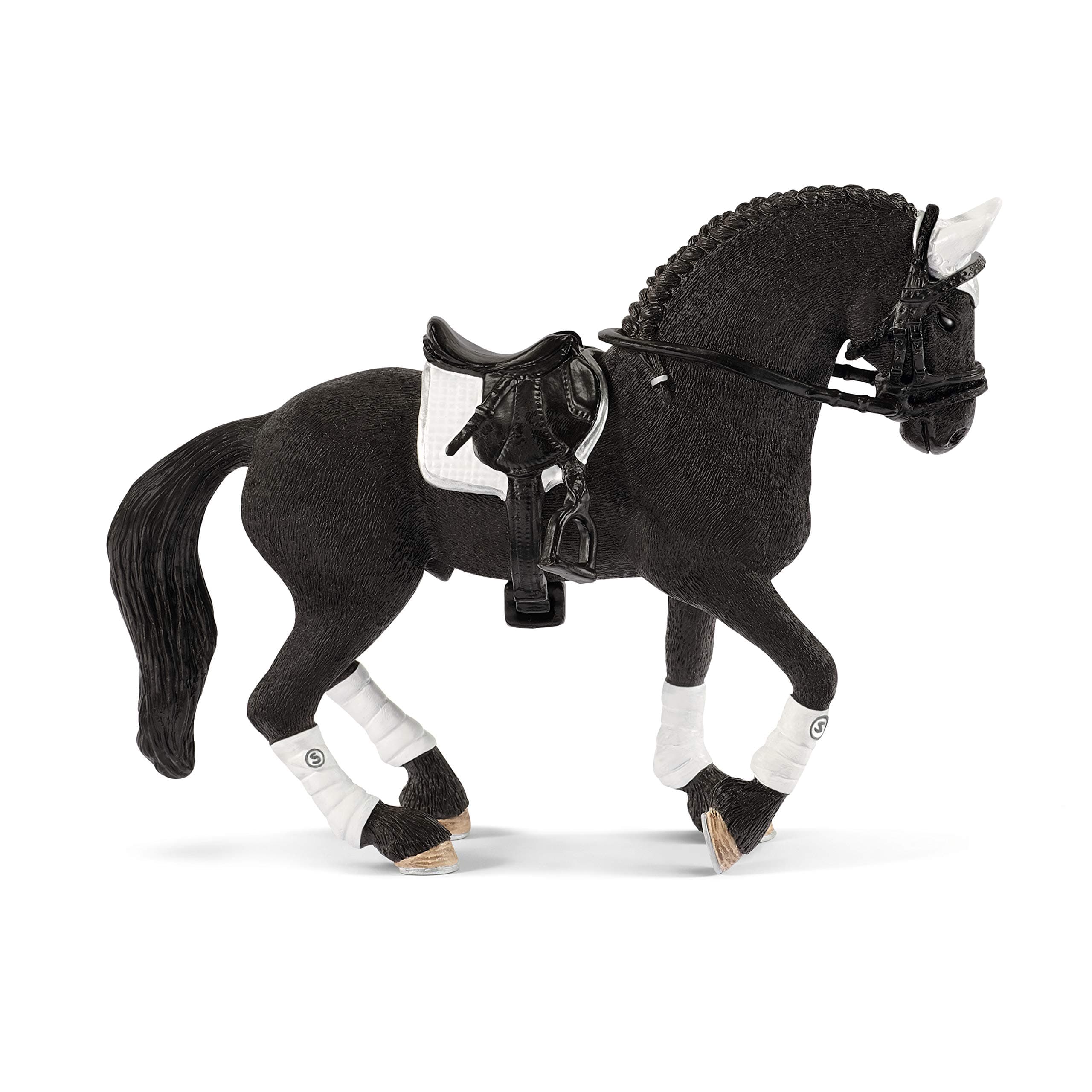 Horse Club - 4-Piece Tournament Riding Stallion Playset - Realistic Black Horse Figurine with Riding Accessories for Girls and Boys - Screen-Free, Imaginative Play for Kids 5+ | 42457