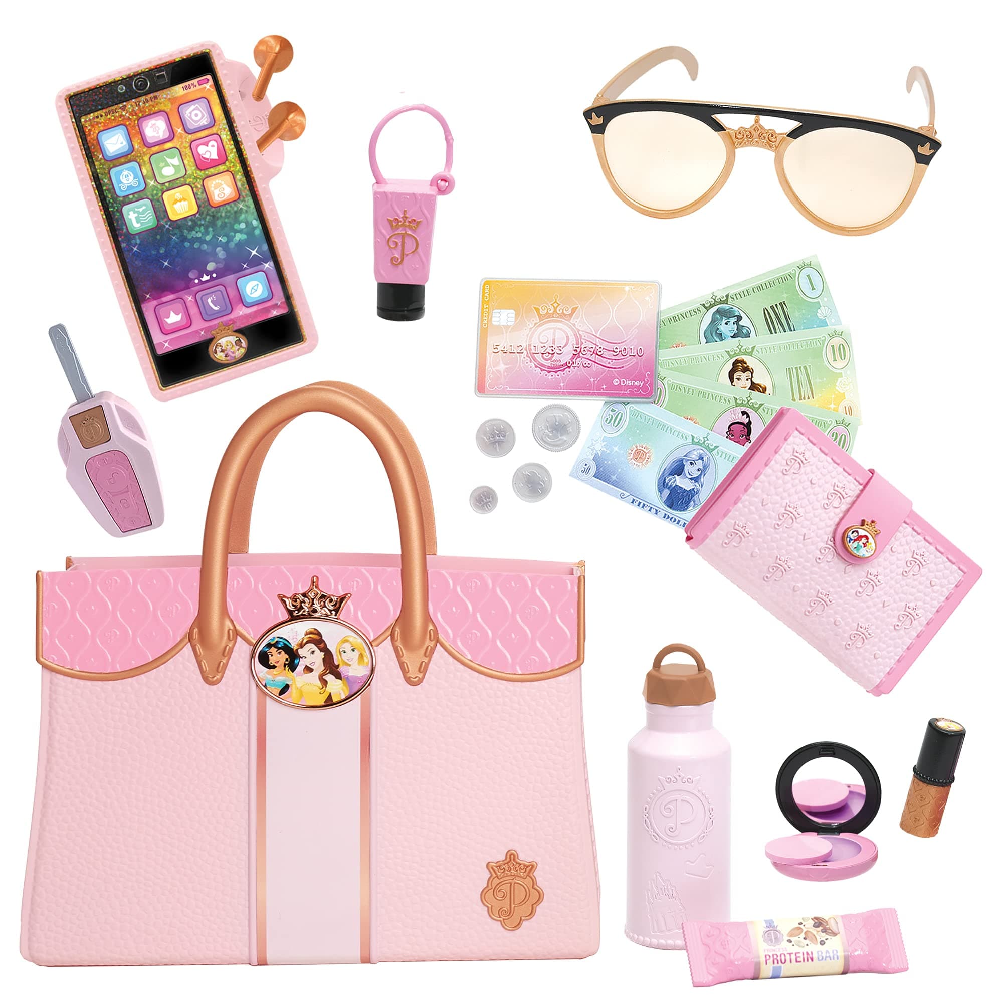 Disney Princess Style Collection Deluxe Tote Bag & Accessories, Officially Licensed Disney, Includes Princess Inspired Accessories and Tote Bag, Perfect for Imaginative Play and Girls Birthdays