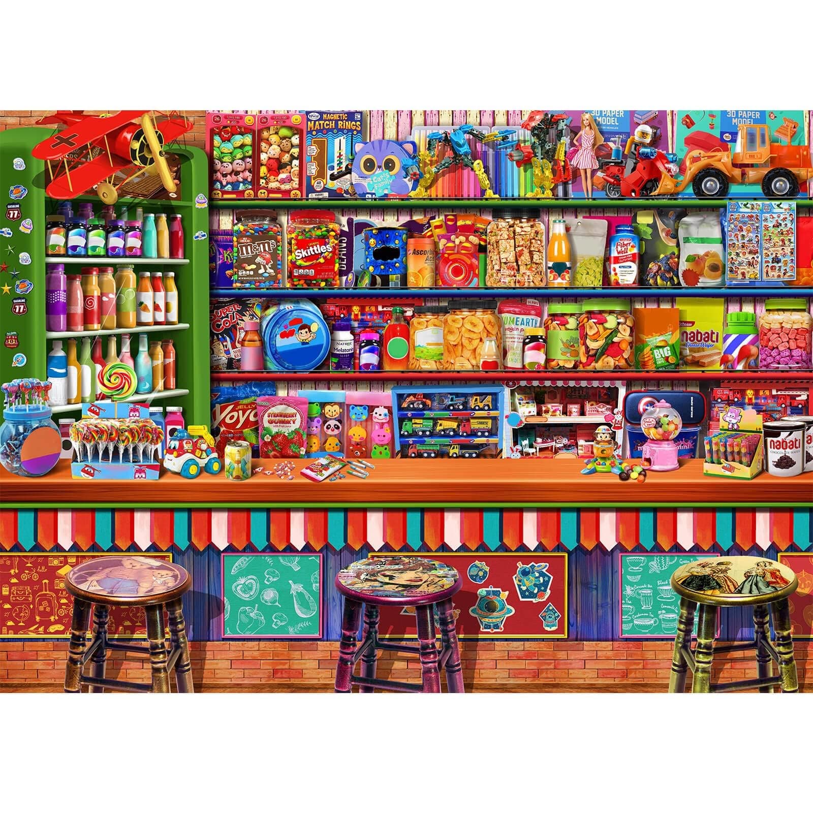 Jigsaw Puzzles 1000 Pieces for Adults -Candy Shop Puzzle-1000 Piece Puzzle Educational Games Home Decoration