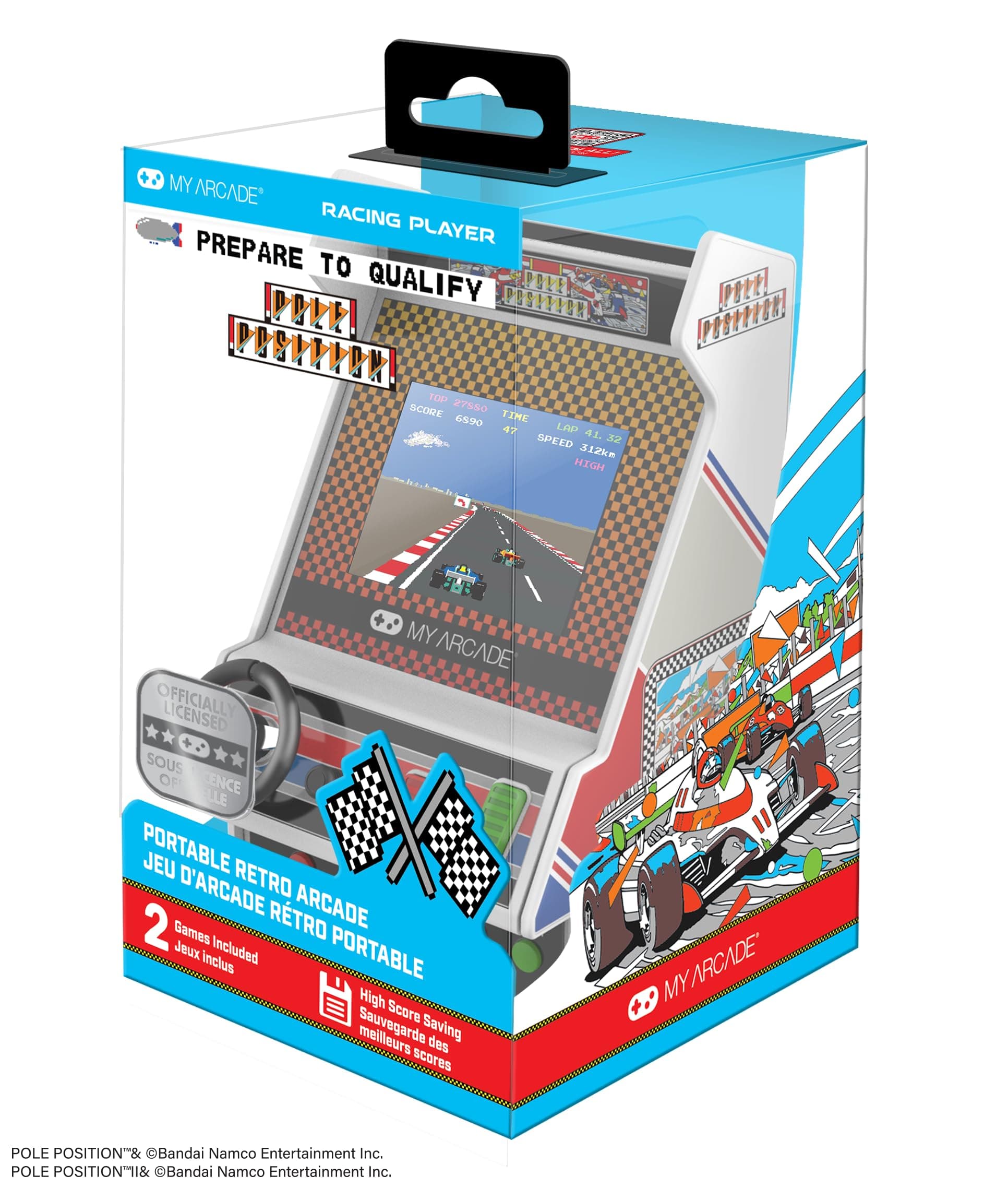 My Arcade Pole Position Racing Player: Retro Mini Arcade Game Console with 2 Games, Real Racing Controls