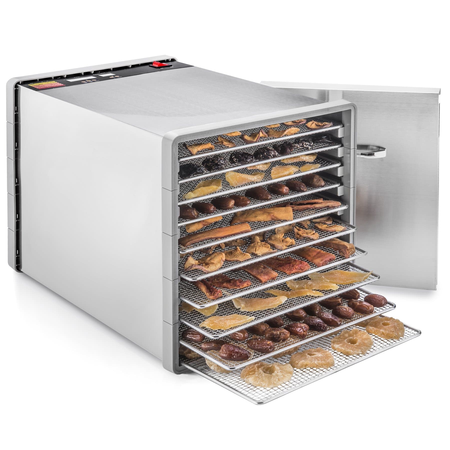 STX-DEH-600W-SST-CB Stainless Steel Dehydra 10 Tray Food and Jerky Dehydrator with 40 Hour Timer PLUS a FREE All New "Dehydrating Made Easy" Cookbook on CD with over 270 Recipes!