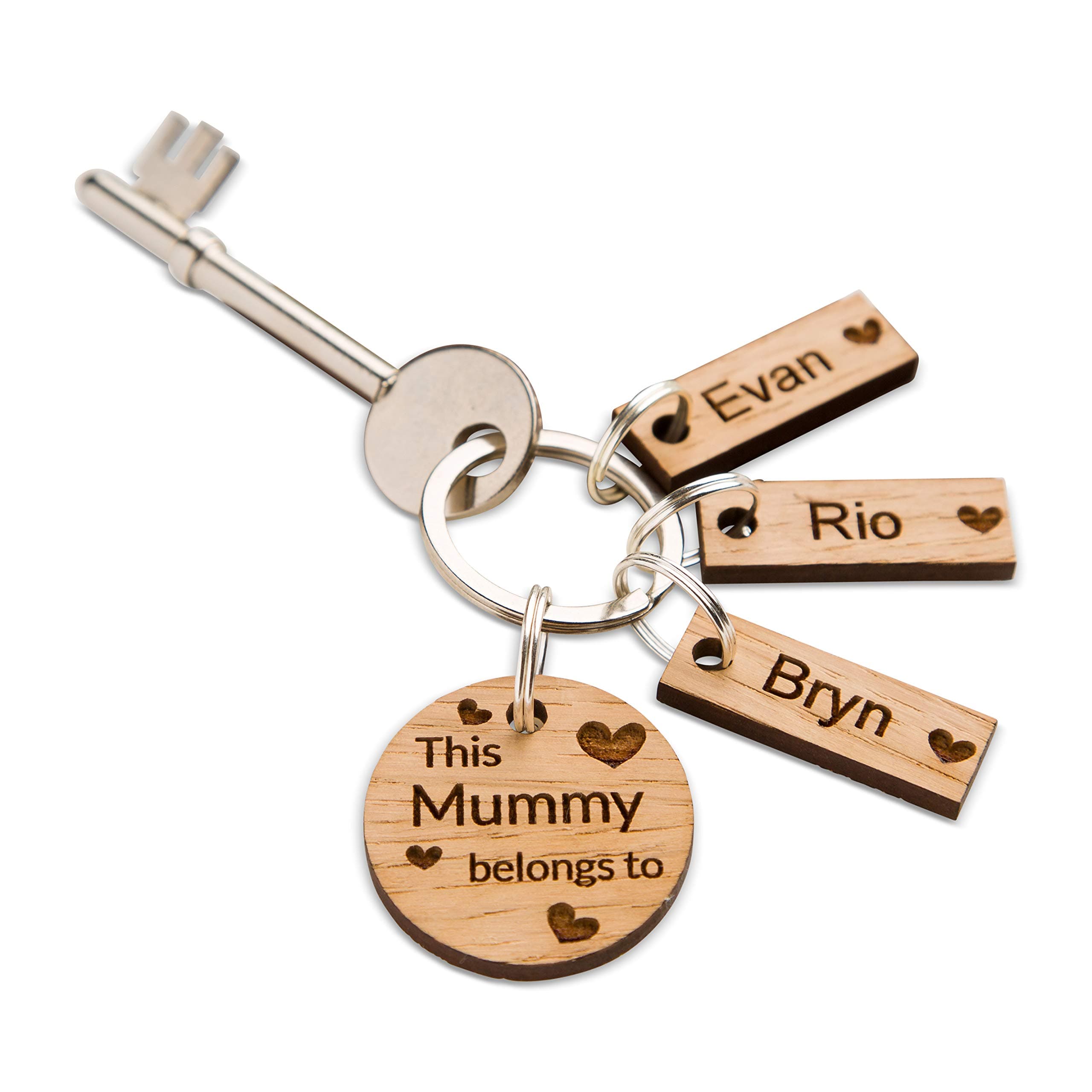 The Laser Engraving Company Personalised Oak 'This Mummy Belongs To...' Keyri...