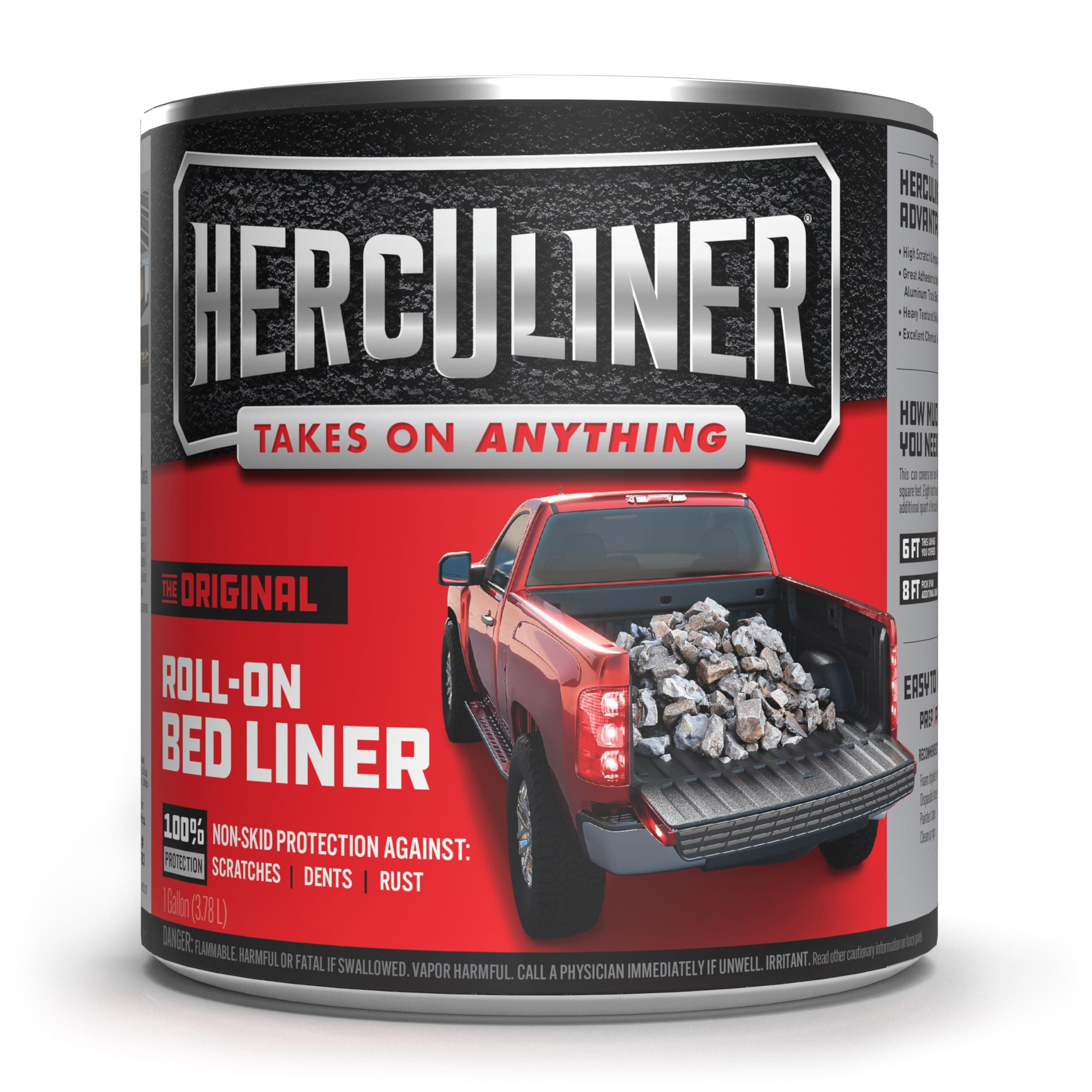 Herculiner Truck Bed Liner, Black, 1 Gallon
