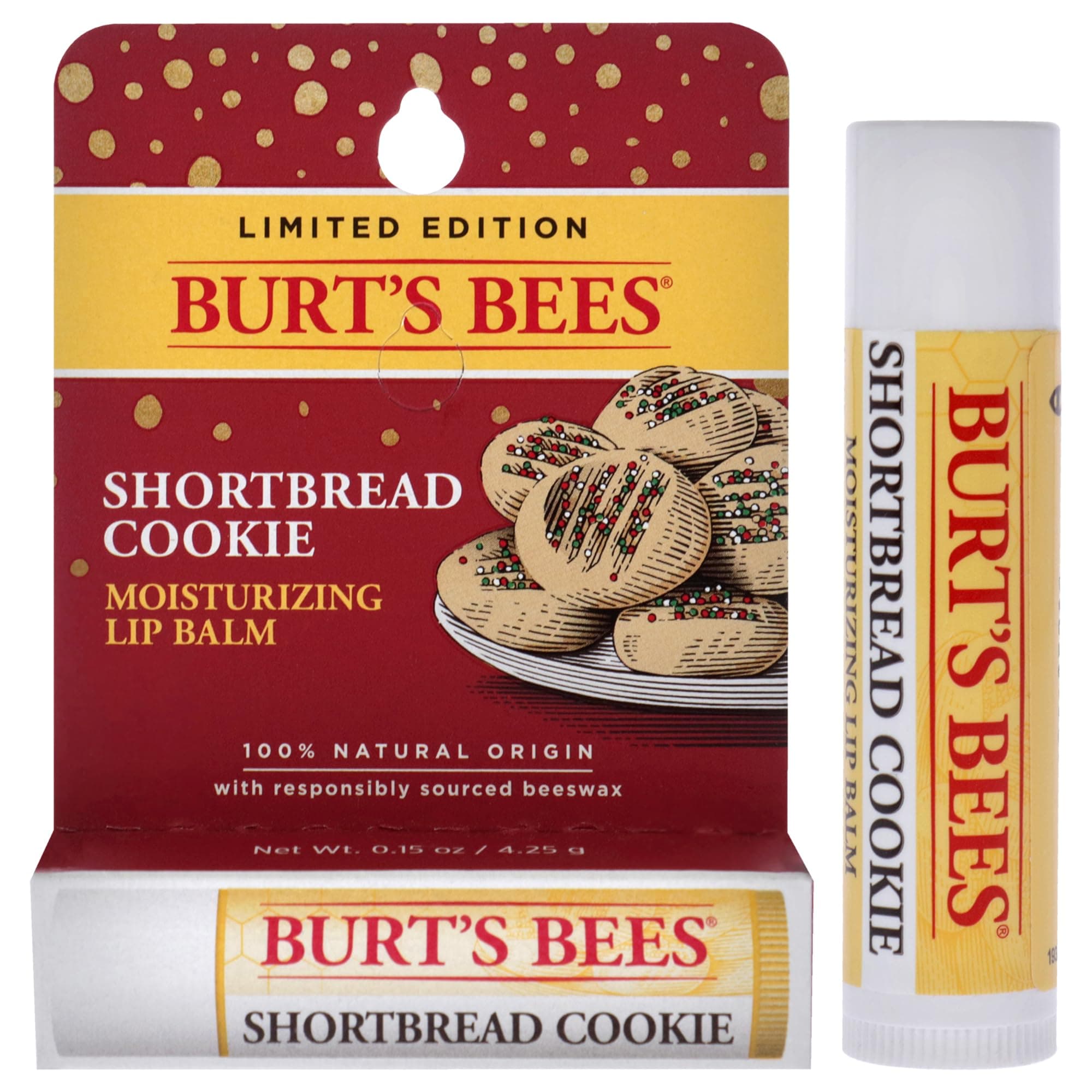 Burts Bees Lip Balm Blister - Shortbread Cookie For Unisex 0.15 oz Lip Balm