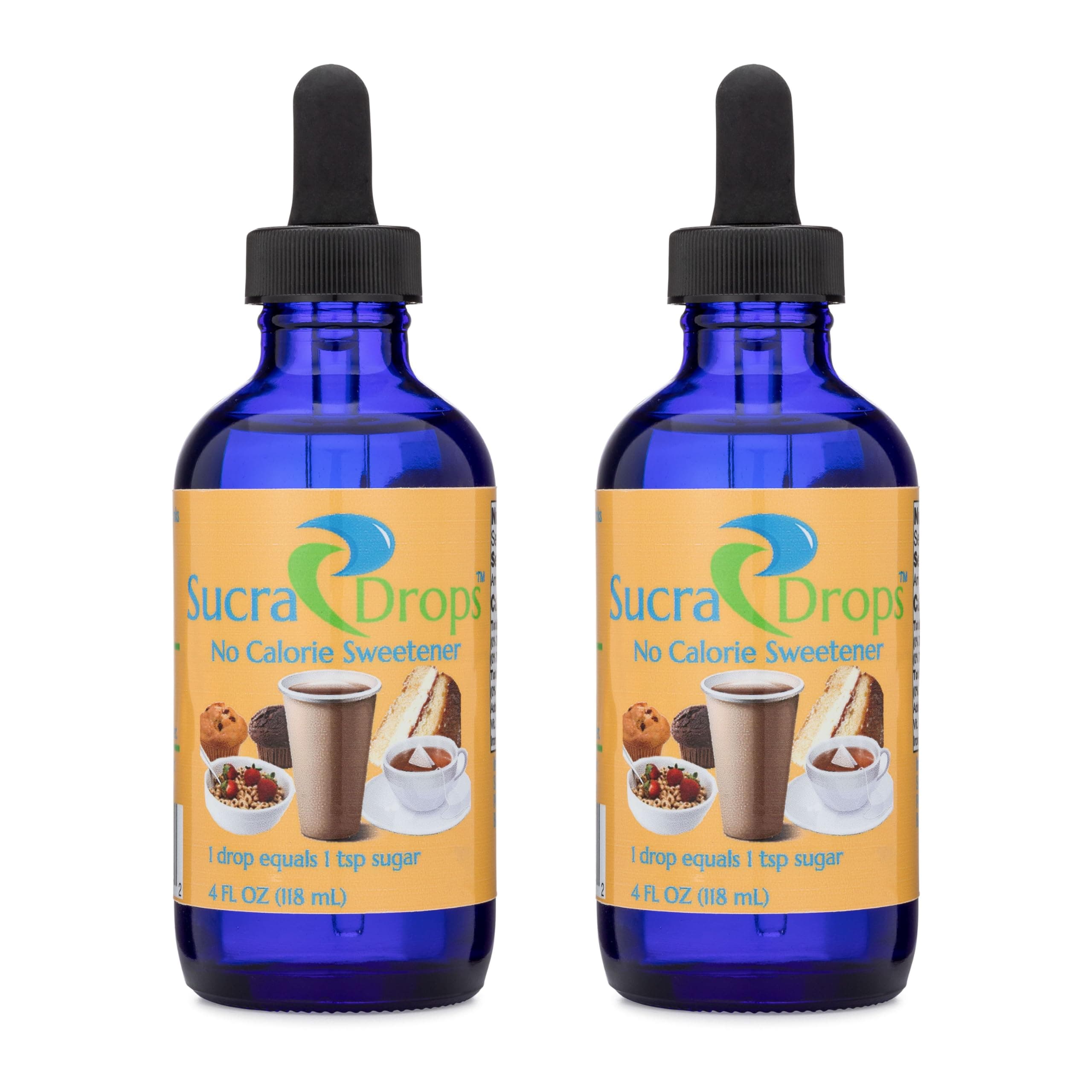 2-4 oz Bottles of Premium Liquid Sucralose Sweetener, 1,180 Servings x 2 drops per serving size, totaling 2,360 drops each