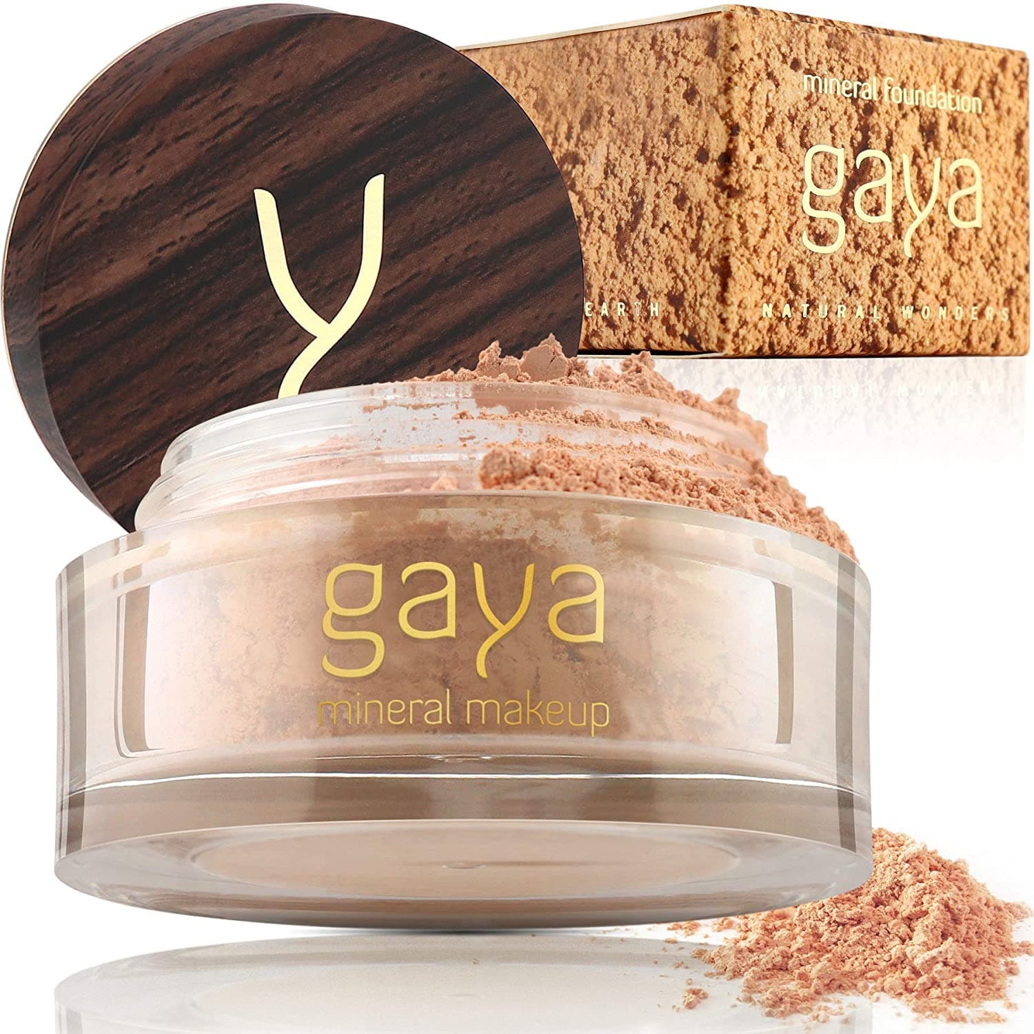 Vegan Buildable Mineral Powder Foundation– Light to Full Coverage, Cruelty-Free Face Makeup Enhances All Skin Types – Smooth Natural-Looking Makeup Foundation Doesn’t Clog Pores by Gaya Cosmetics MF3