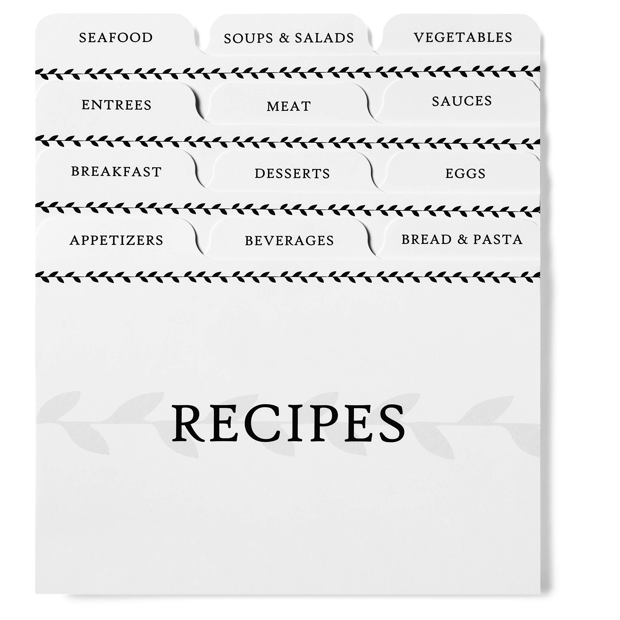 Jot & Mark Recipe Card Dividers - 24 Tabs per Set, Works with 4x6 Inch Cards, Helps Organize Recipe Box (Classic) - Tab Divider