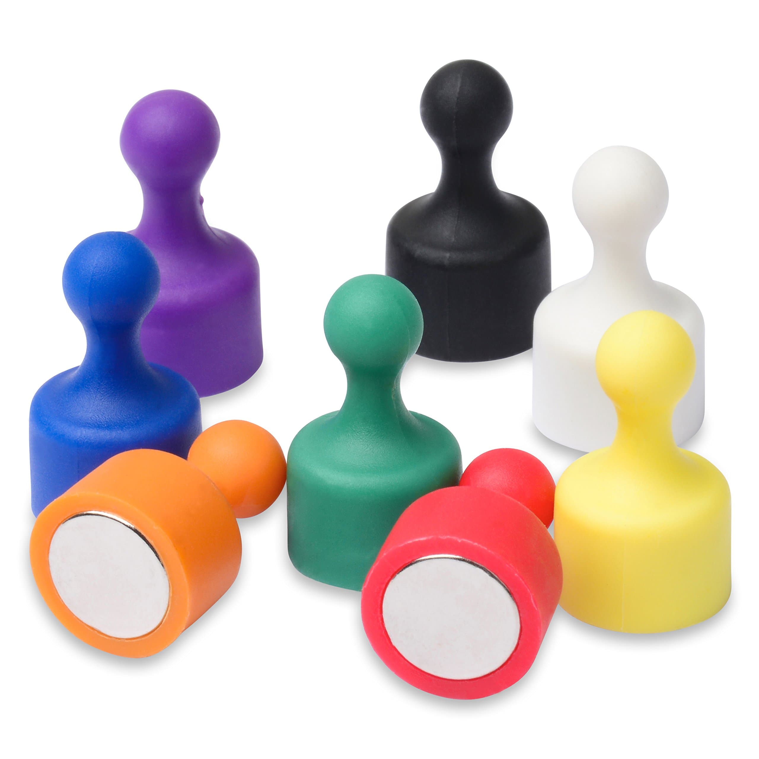 24 Strong Magnetic Push Pins For Refrigerator Or Whiteboard. Assorted Colours Blue, Red, Green and More. Heavy Duty Holds 10 Pages, 20x12mm. Easy To Grip, Attractive Design