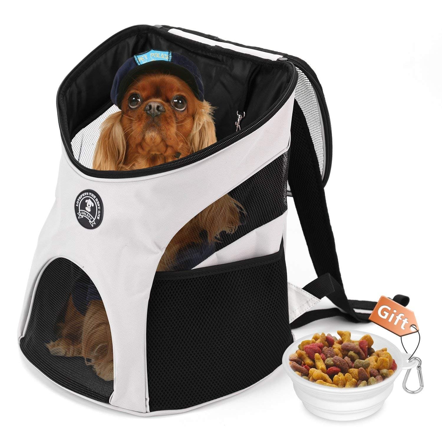 Enledy Dog Cat Pet Travel Carrier Backpack, Soft-sided Durable Cycling Hiking Outdoor Sports Backpack with a folding bowl, Tote Premium Quality Awesome Healthy Breathable Mesh