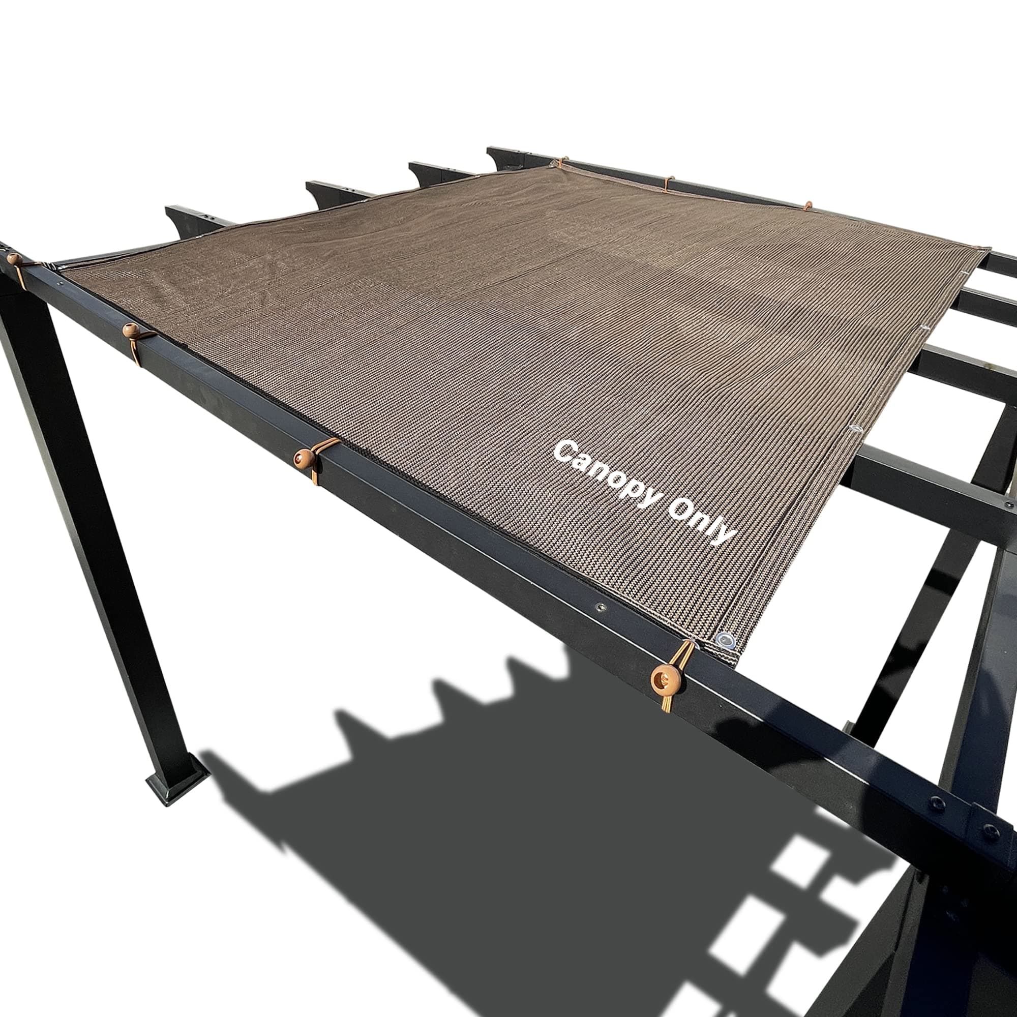 ALION HOME Pergola Shade Cover Sunblock Patio Canopy HDPE Permeable Cloth with Grommets (10' x 14', Brown)