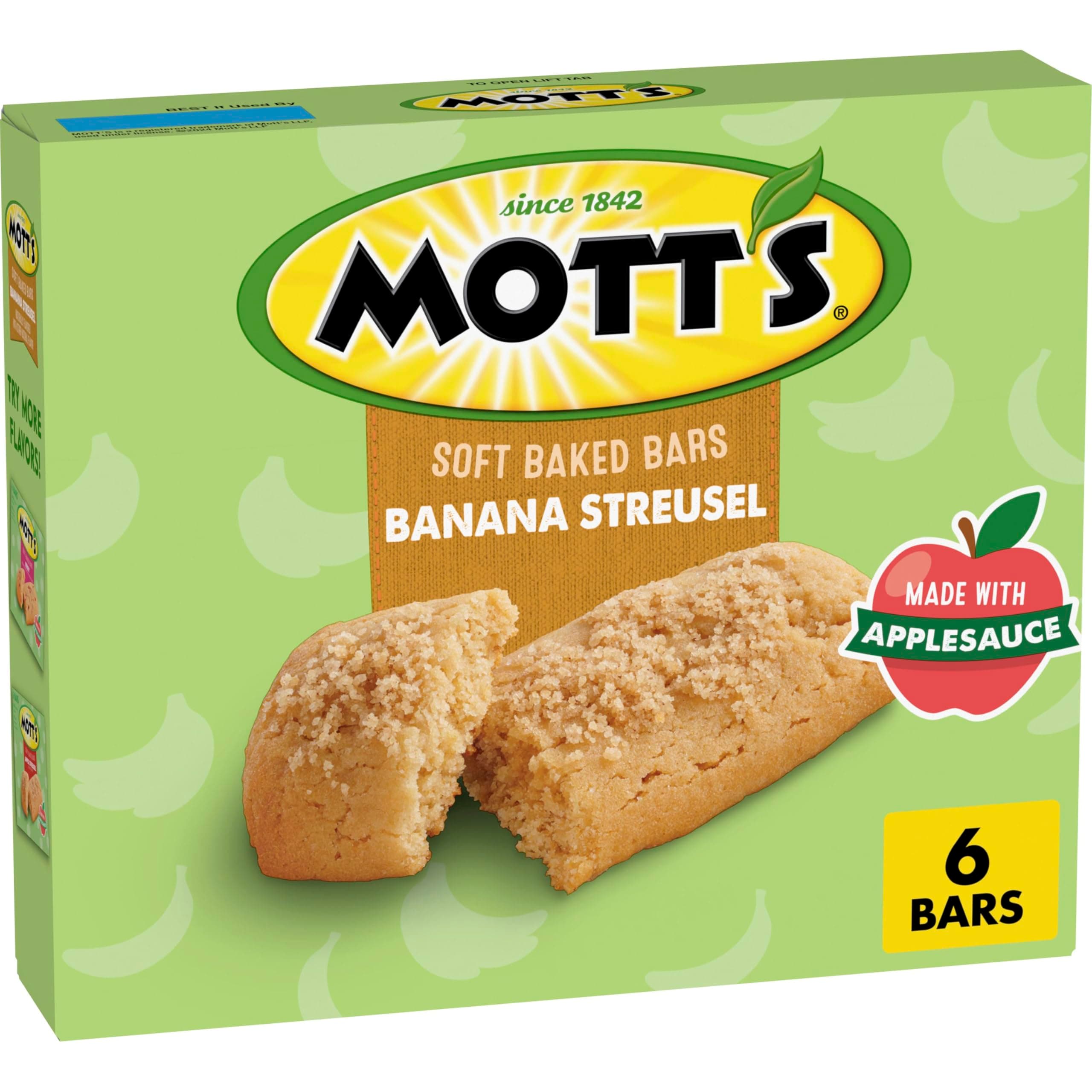 Soft Baked Bars, Banana Streusel, Made with Applesauce, 6 Ct, 5.76 oz