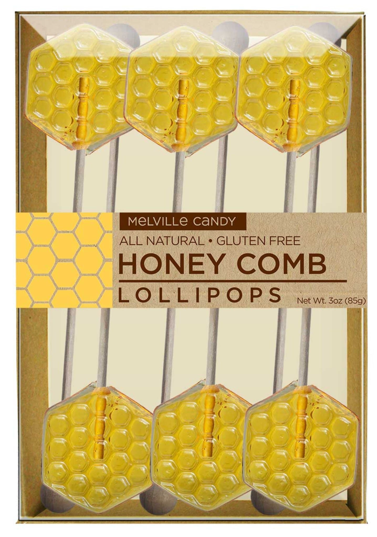 All Natural Flavored Honey Spoons Gift Set (Honeycomb Lollipops)